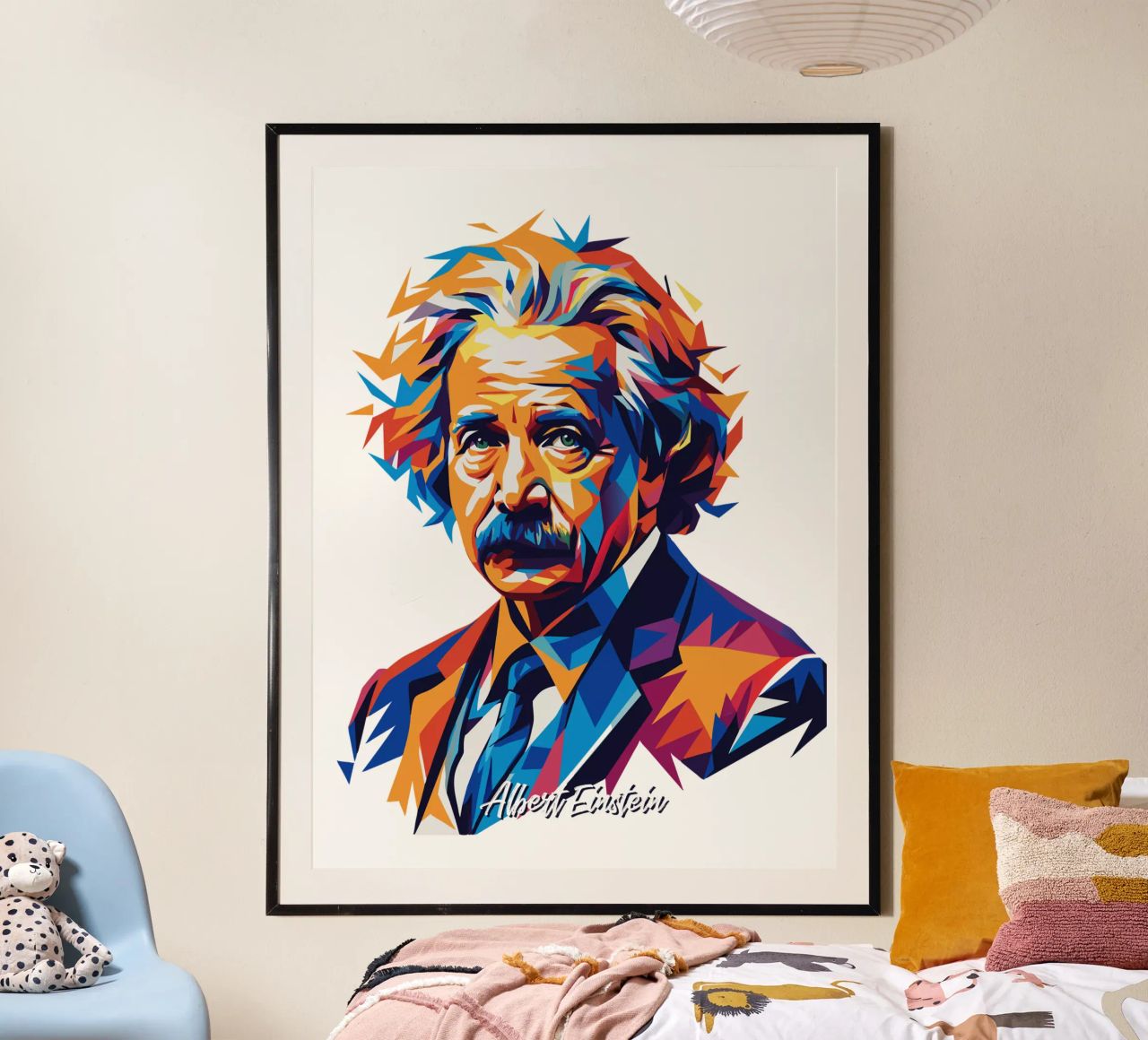 Albert Einstein in WPAP Pop Art poster da vectorartnesia