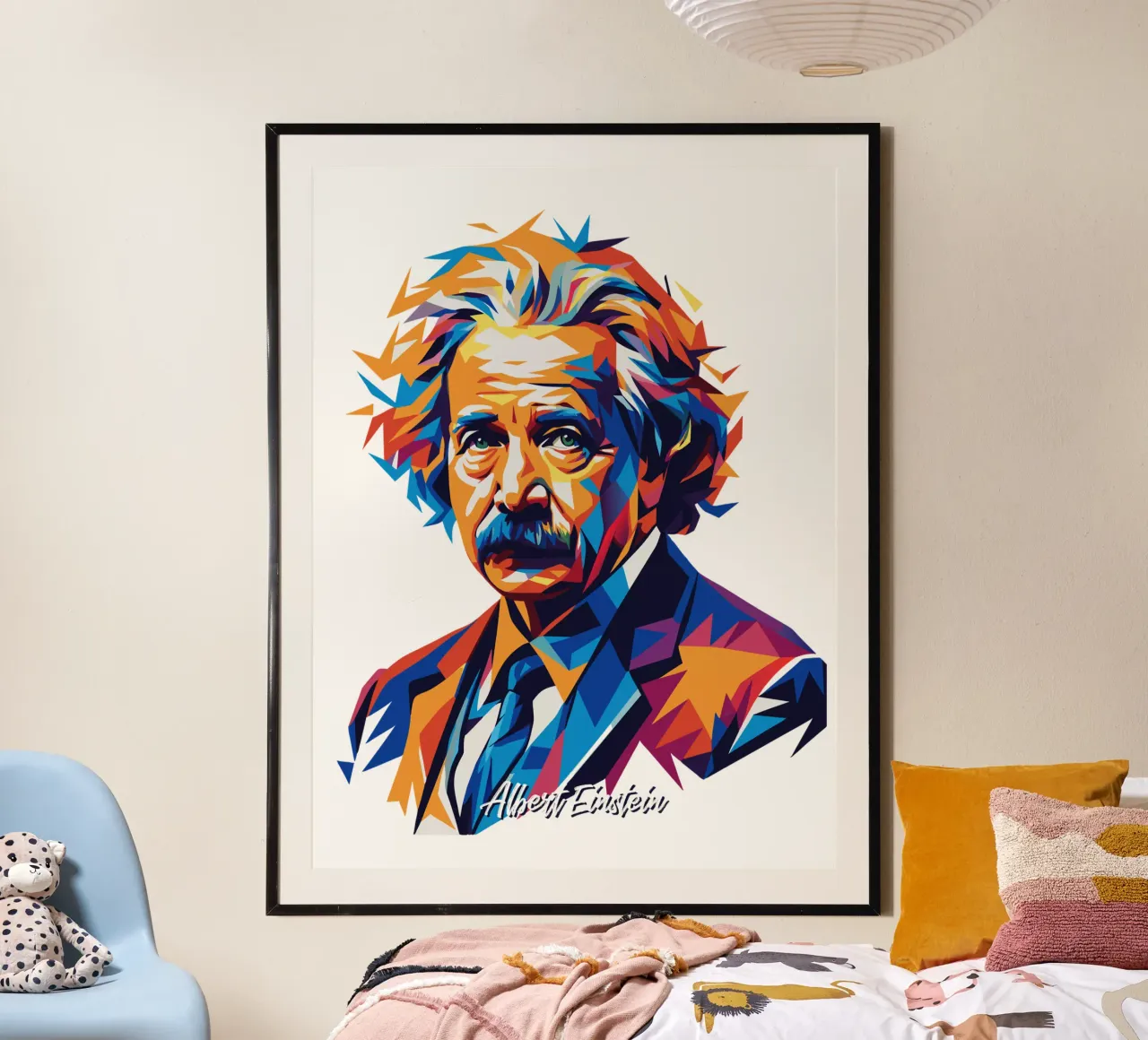 Albert Einstein in WPAP Pop Art hahnemühle de vectorartnesia