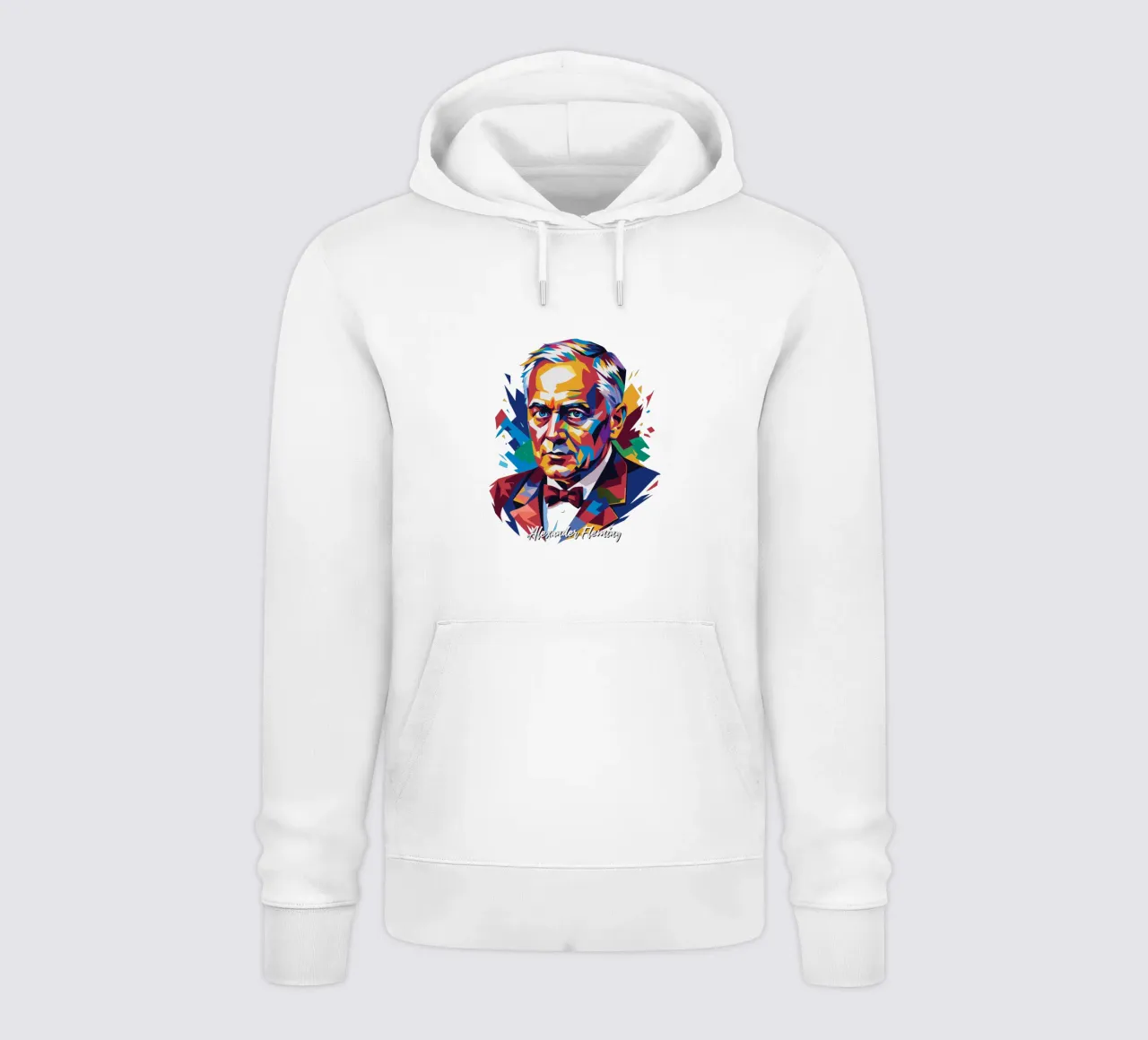 Alexander Fleming WPAP Pop Art felpa con cappuccio da vectorartnesia