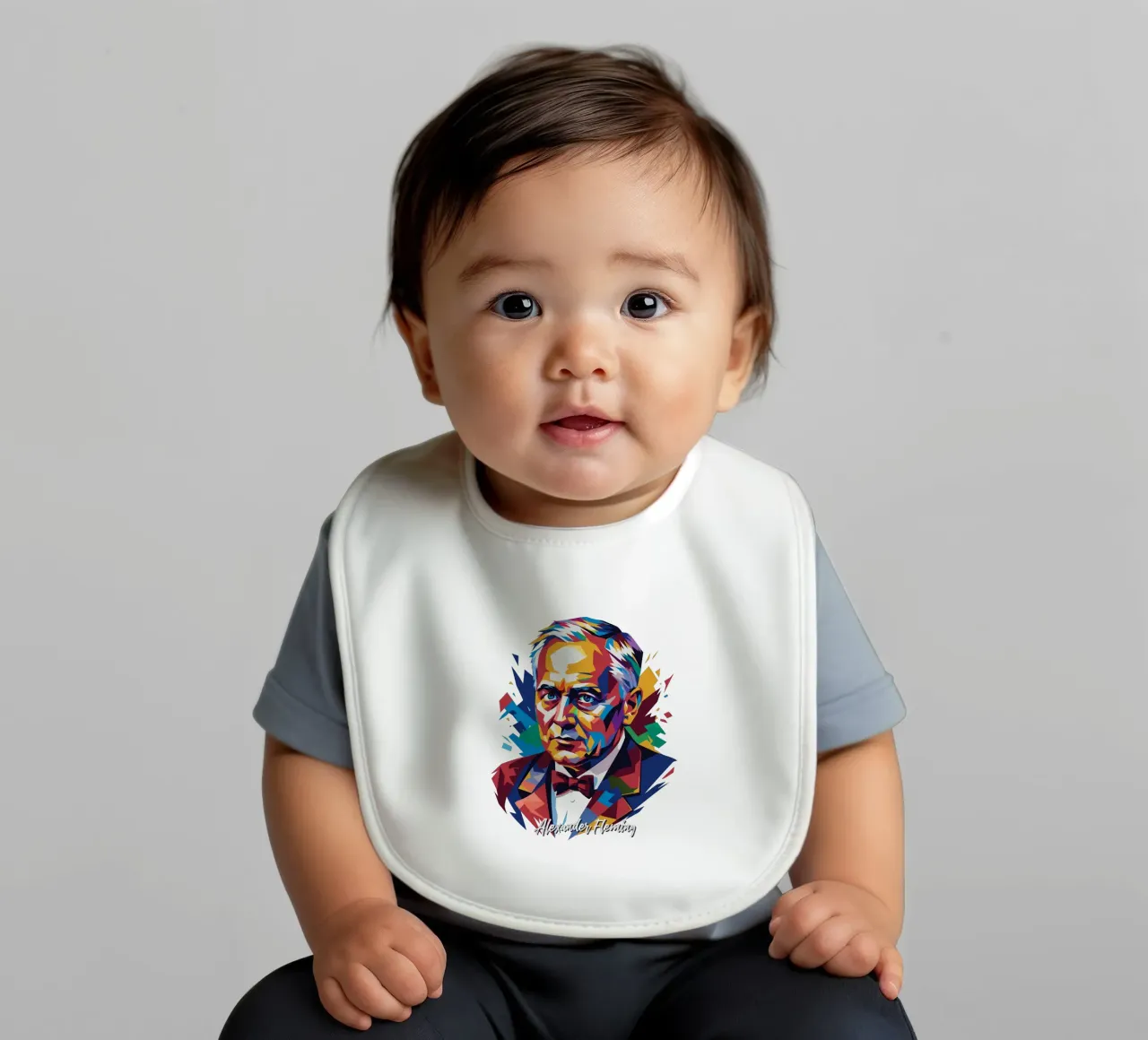 Alexander Fleming WPAP Pop Art Babylätzchen von vectorartnesia