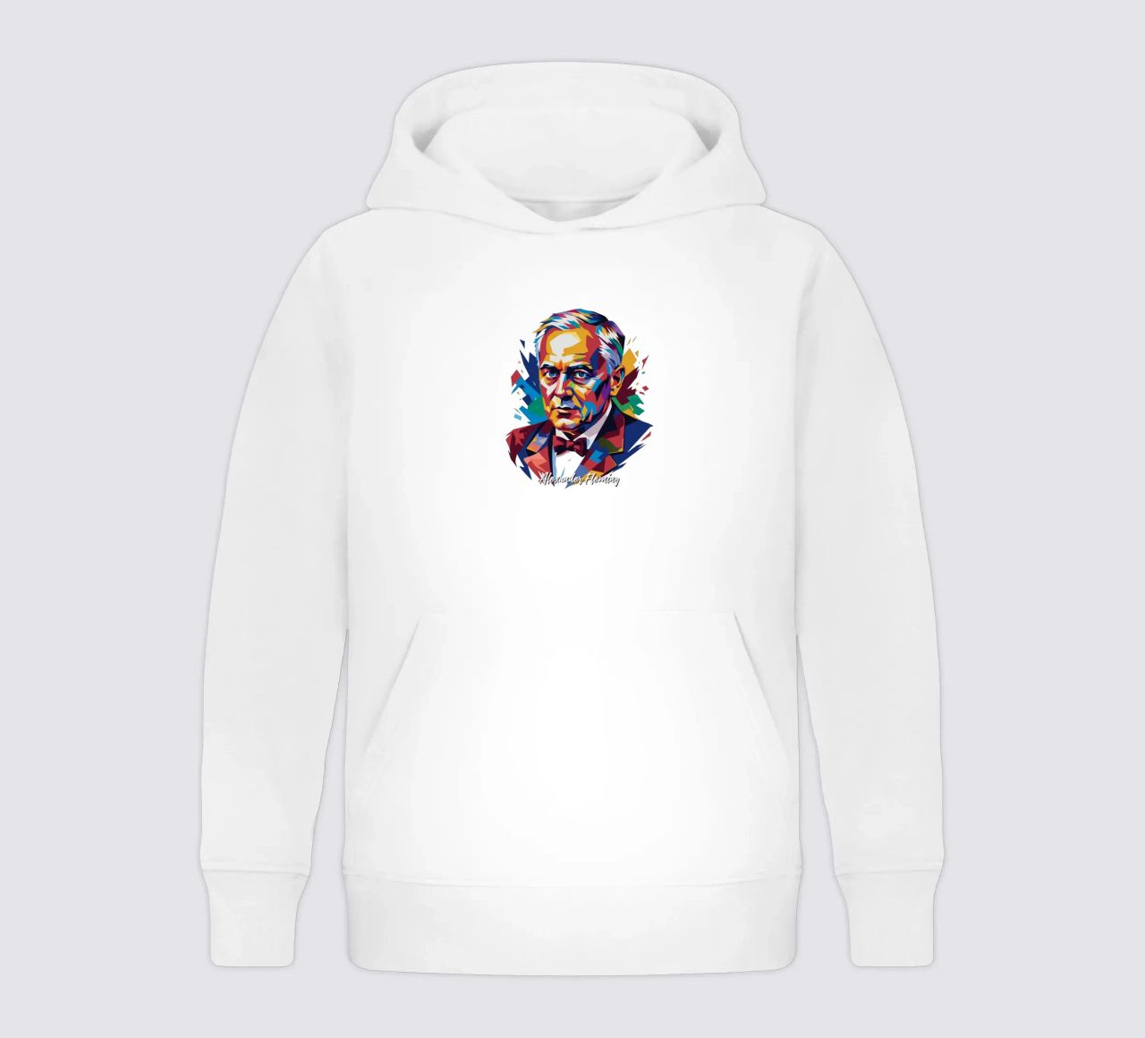 Alexander Fleming WPAP Pop Art felpa bambino con cappuccio da vectorartnesia