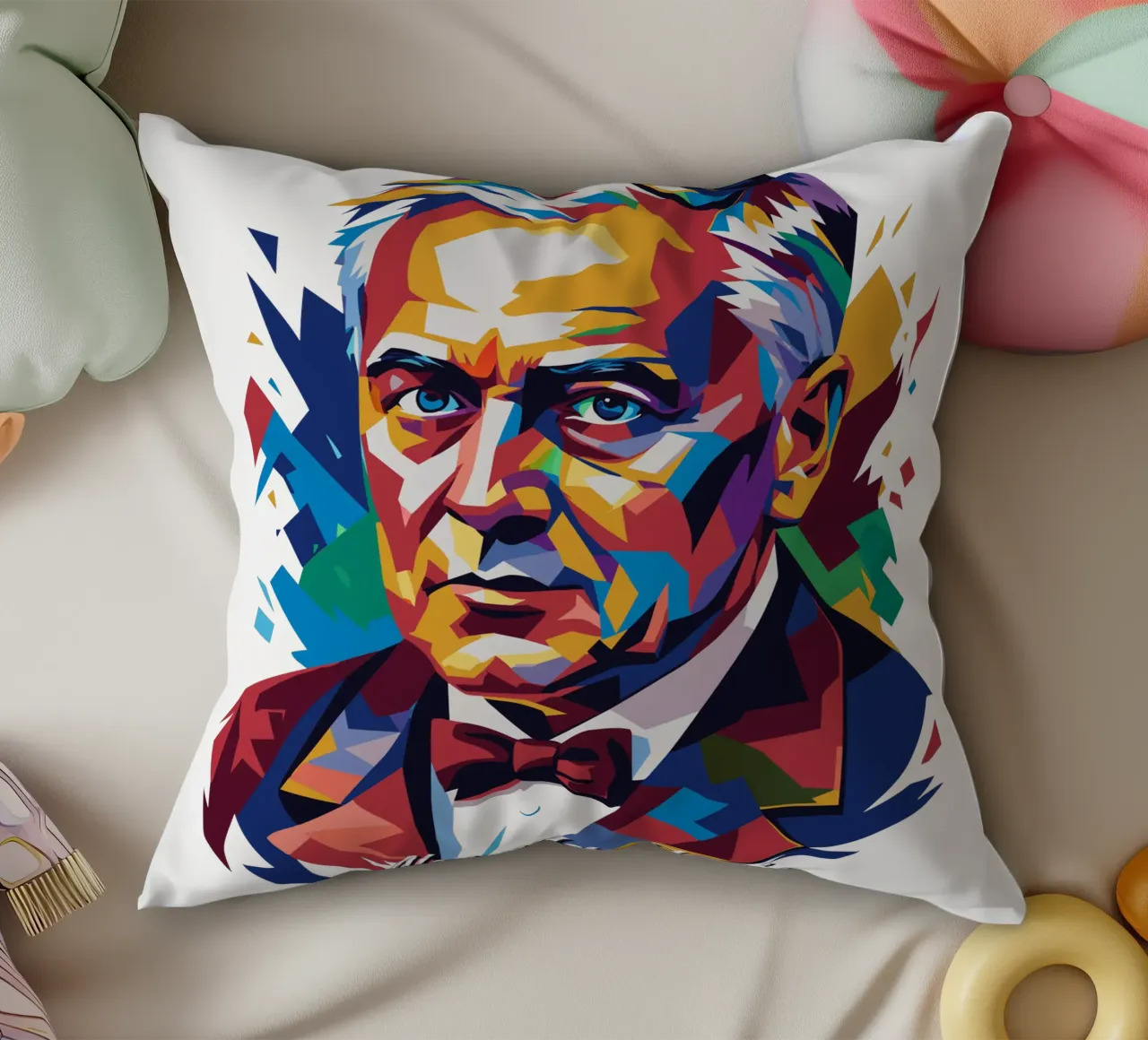 Alexander Fleming WPAP Pop Art cuscino da vectorartnesia