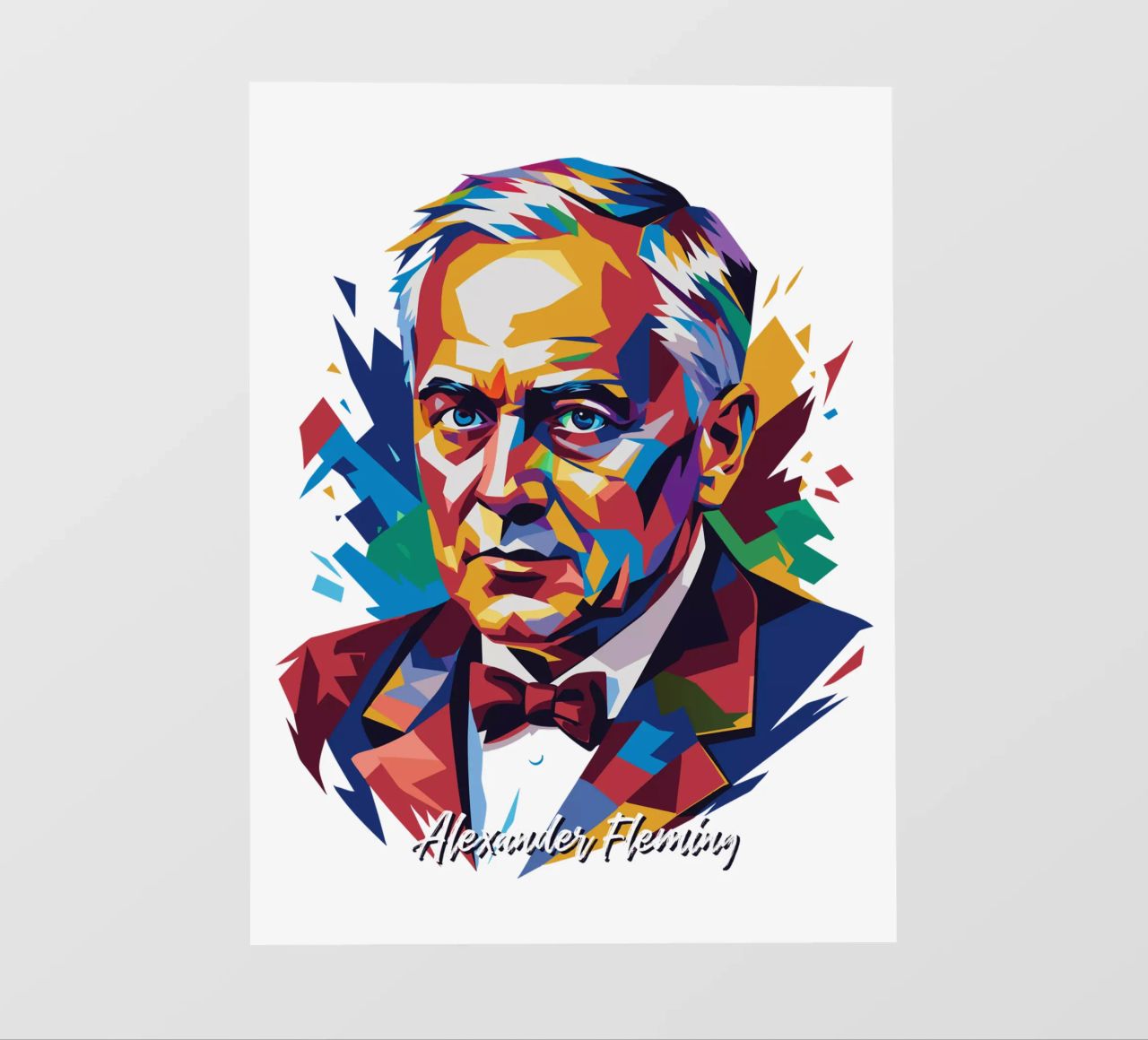 Alexander Fleming WPAP Pop Art pellicola backlit da vectorartnesia