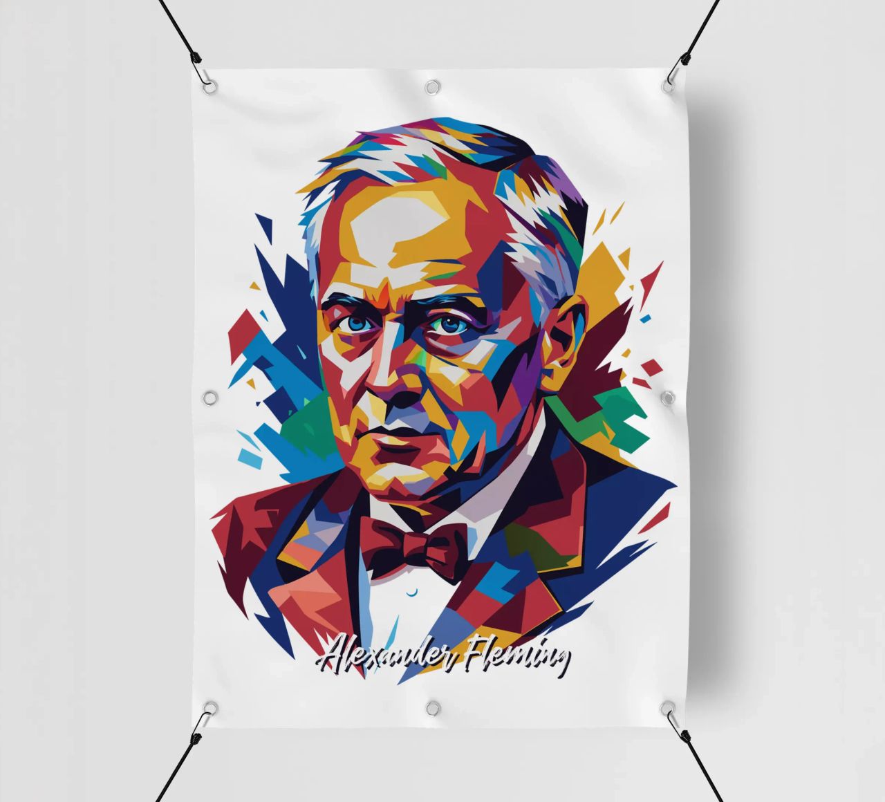 Alexander Fleming WPAP Pop Art telo in pvc da vectorartnesia