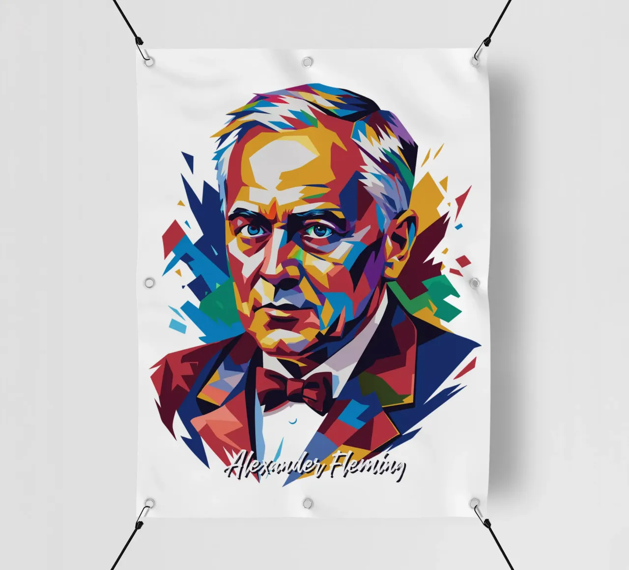 Alexander Fleming WPAP Pop Art telo in pvc da vectorartnesia