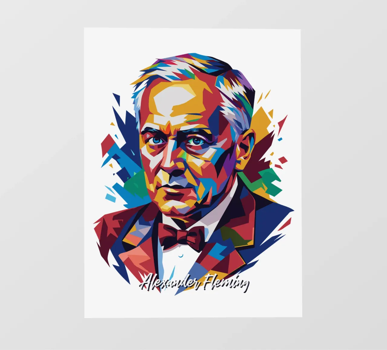 Alexander Fleming WPAP Pop Art telo in pvc da vectorartnesia