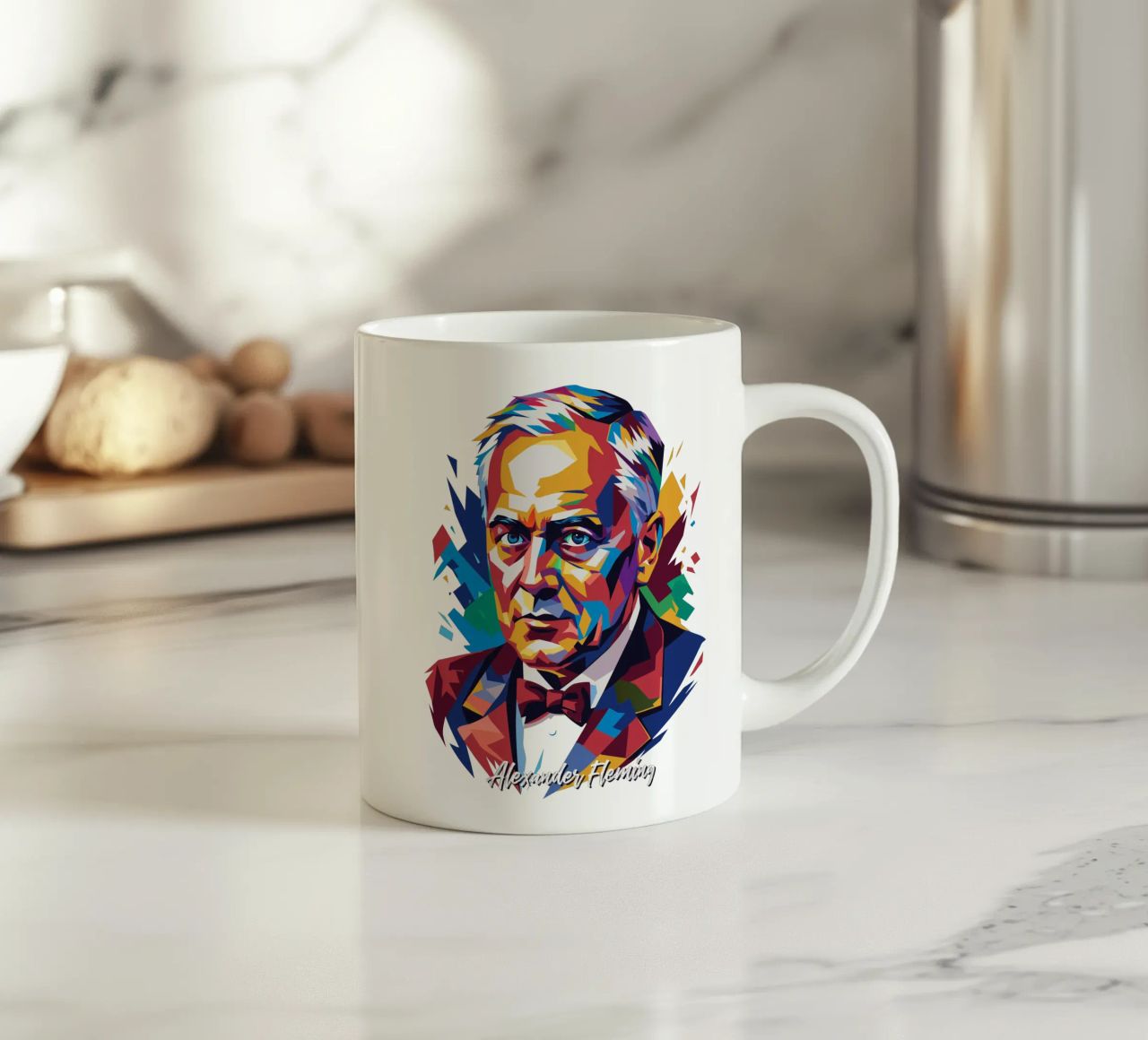 Alexander Fleming WPAP Pop Art tazza in ceramica da vectorartnesia