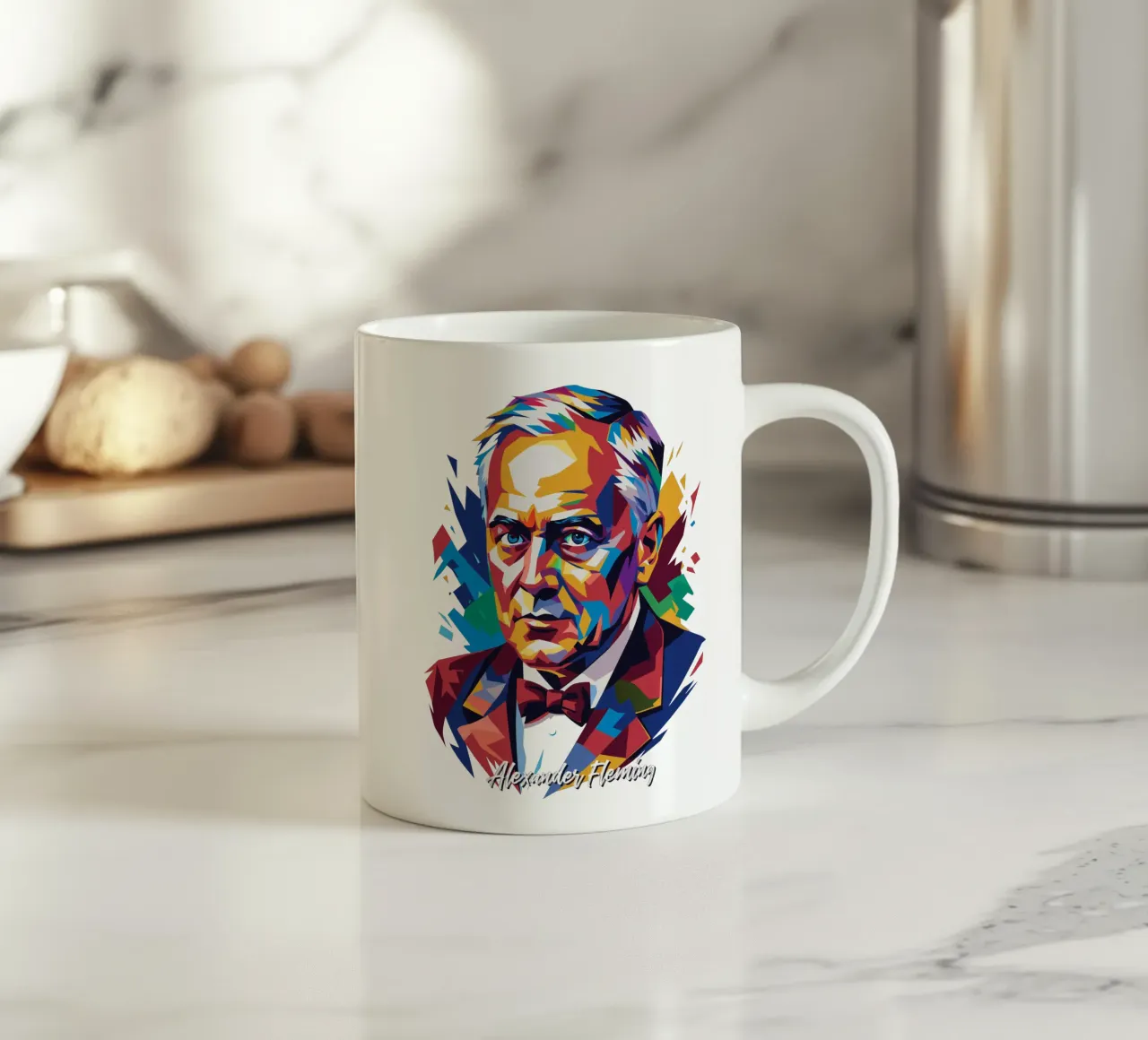 Alexander Fleming WPAP Pop Art Keramik Tasse von vectorartnesia