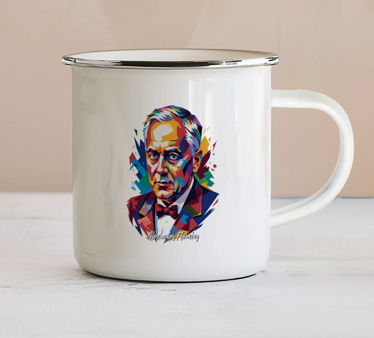 Alexander Fleming WPAP Pop Art Emaille Tasse von vectorartnesia