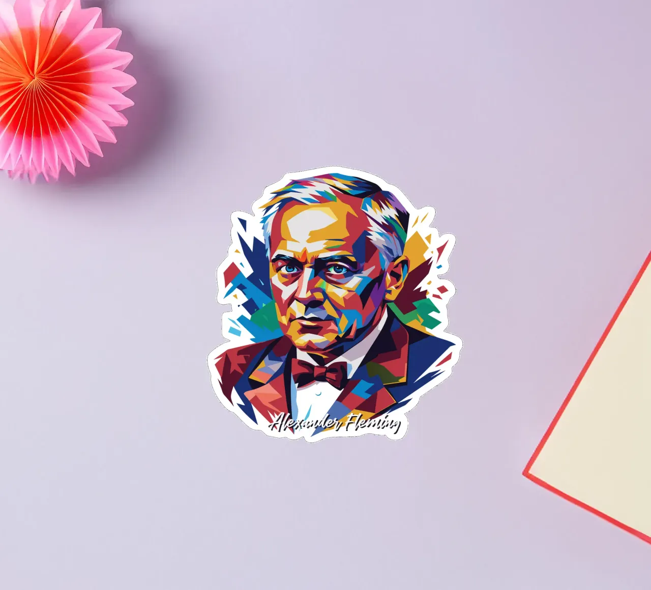Alexander Fleming WPAP Pop Art adesivo da vectorartnesia