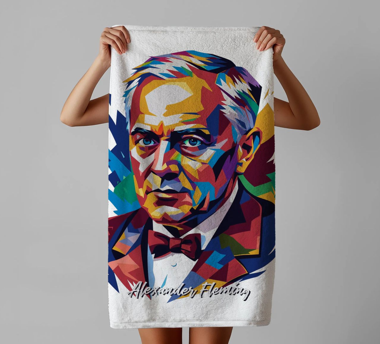 Alexander Fleming WPAP Pop Art asciugamano da bagno da vectorartnesia