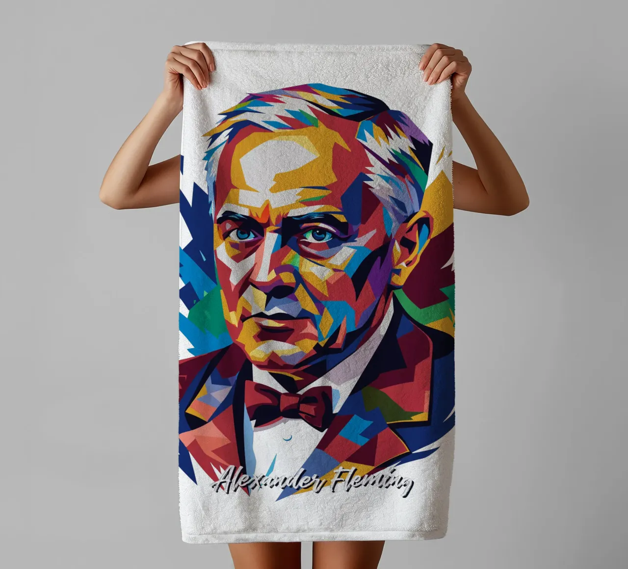Alexander Fleming WPAP Pop Art Handtuch von vectorartnesia