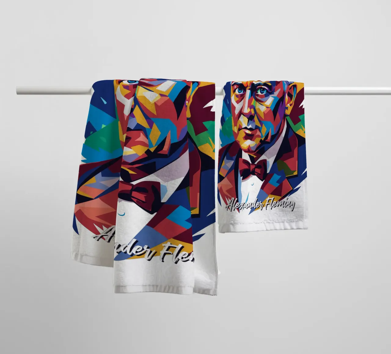 Alexander Fleming WPAP Pop Art asciugamano da bagno da vectorartnesia