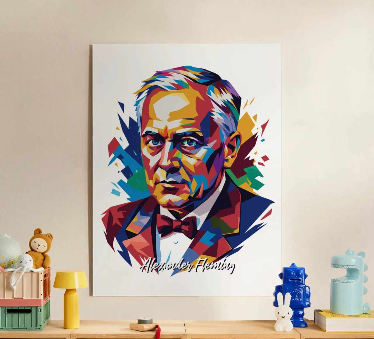 Alexander Fleming WPAP Pop Art plexiglass da vectorartnesia