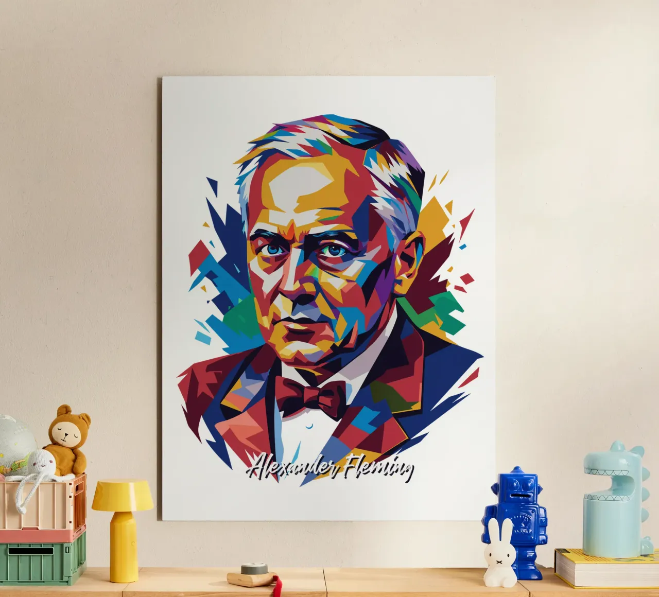 Alexander Fleming WPAP Pop Art alluminio dibond da vectorartnesia