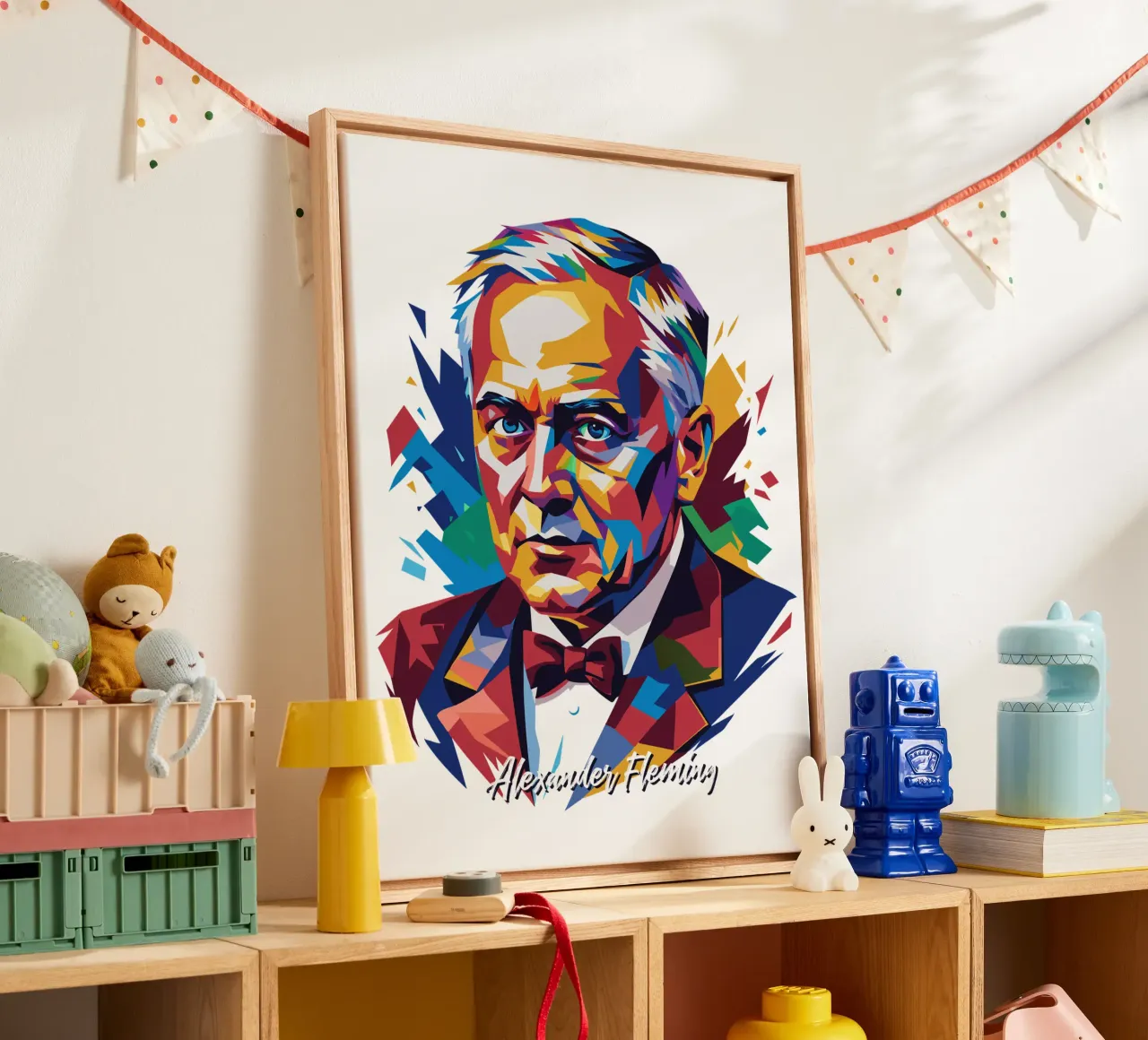 Alexander Fleming WPAP Pop Art tela da vectorartnesia