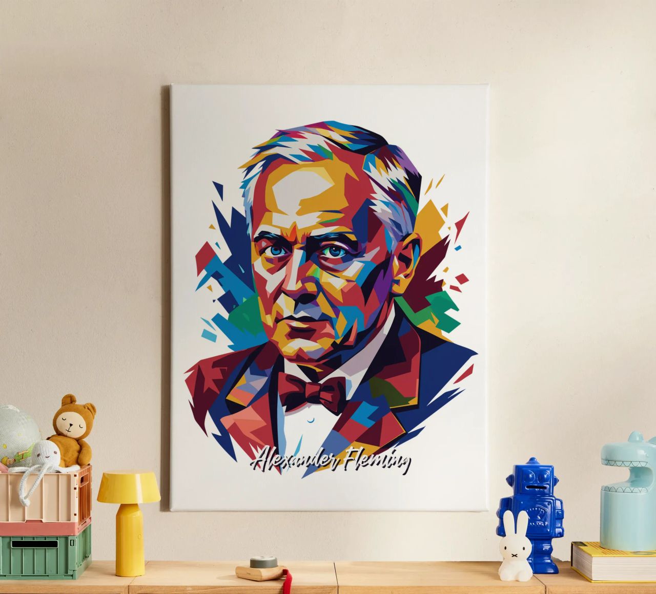 Alexander Fleming WPAP Pop Art tela da vectorartnesia