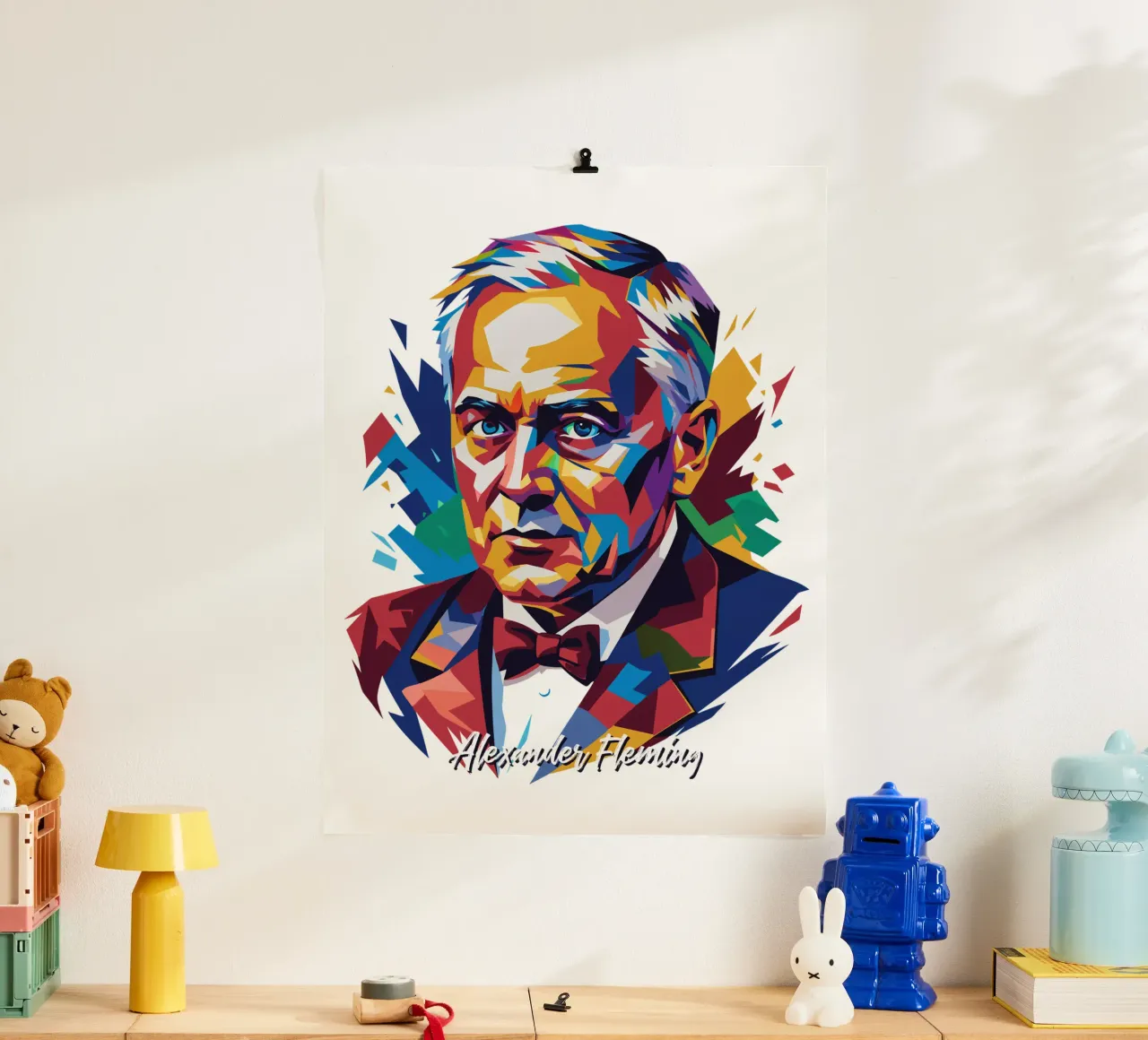 Alexander Fleming WPAP Pop Art poster da vectorartnesia