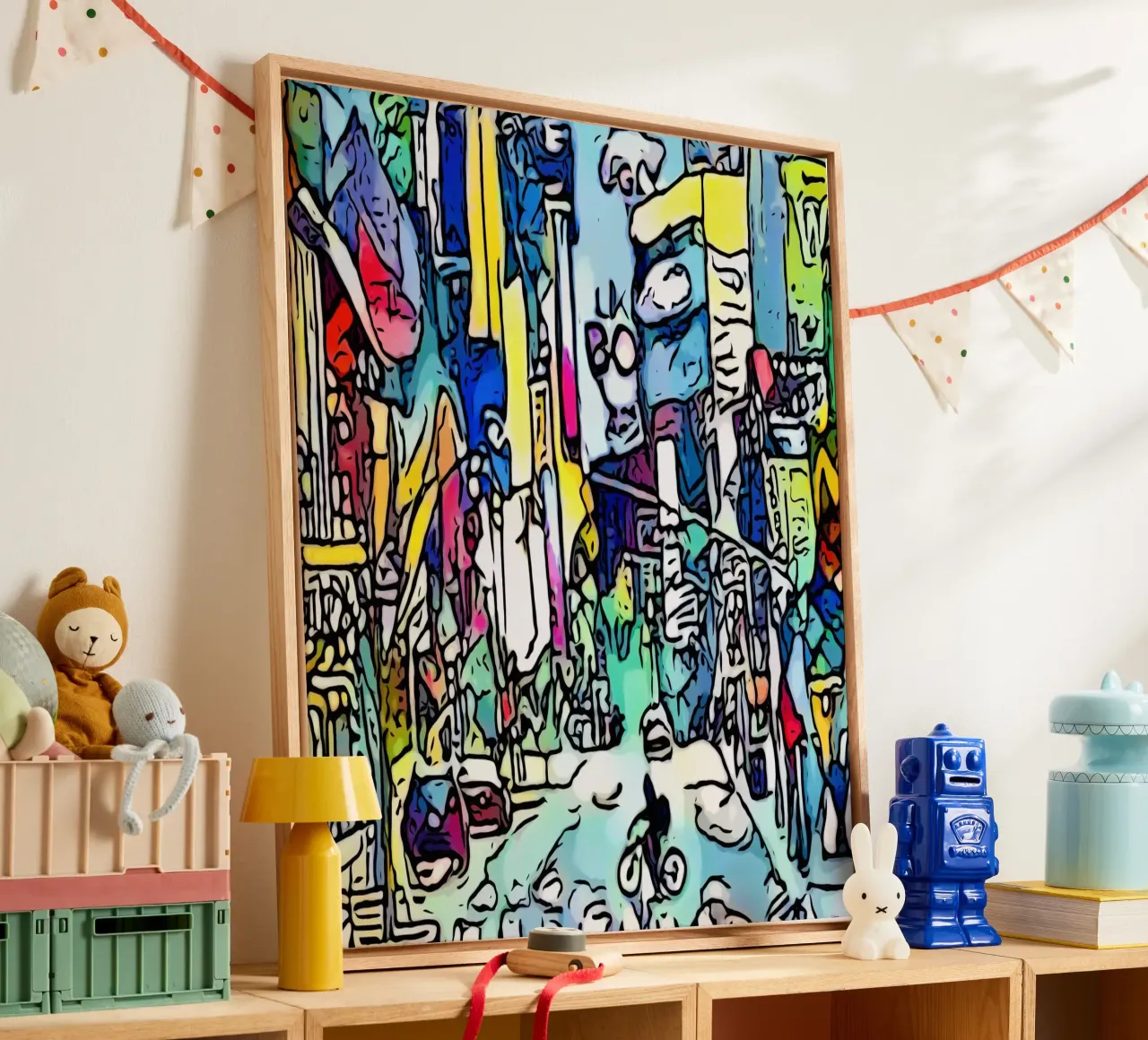 Big Apple, Motiv 10 canvas met Baklijst van ZAMART - PopArt