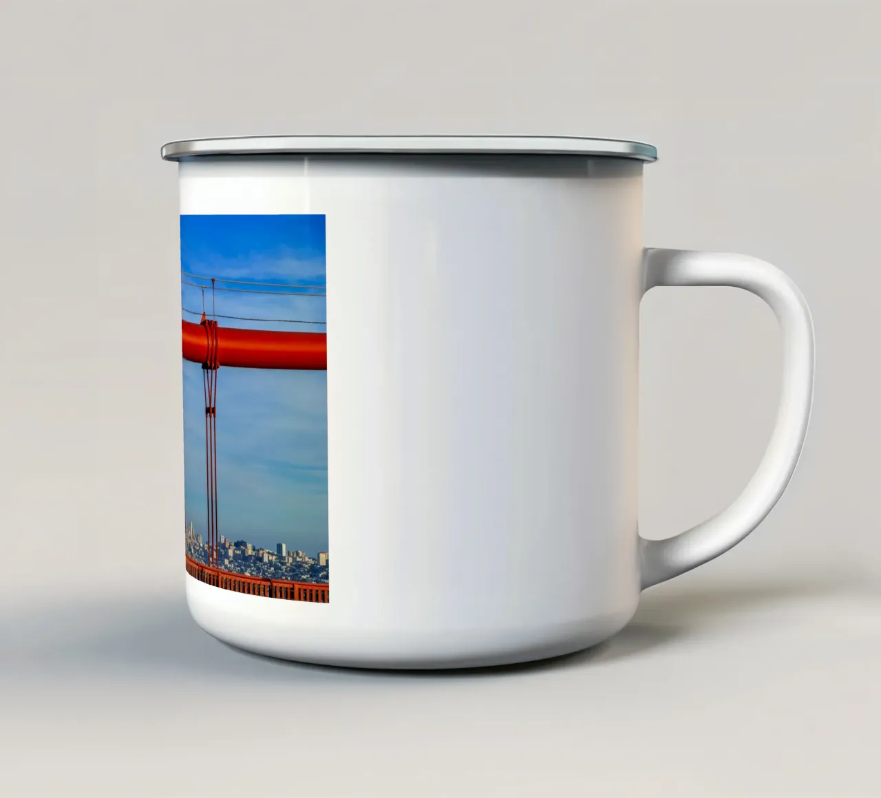 Goldan Gate bridge, San Francisco, California, USA Emaille Tasse von anderm
