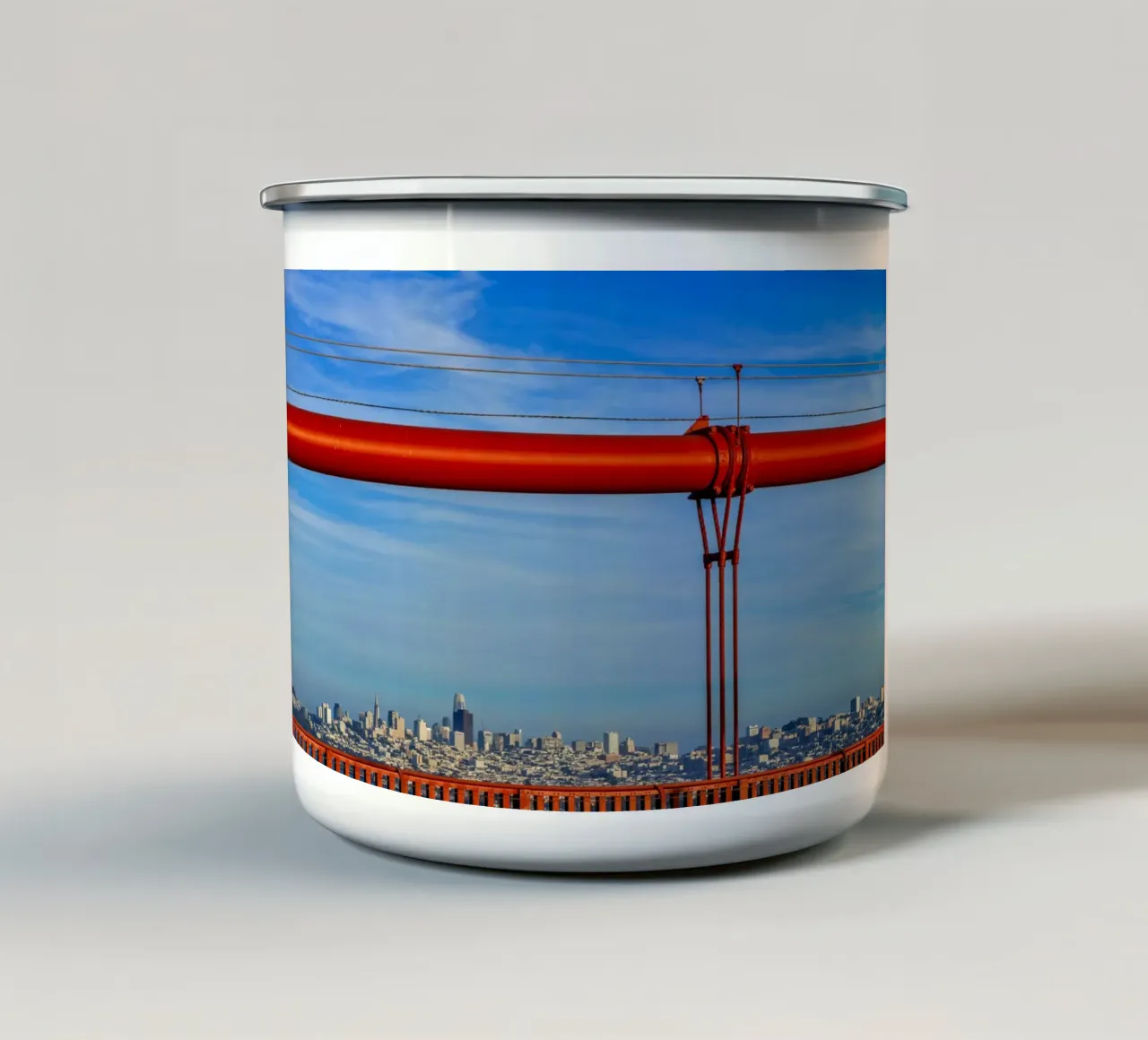 Goldan Gate bridge, San Francisco, California, USA Emaille Tasse von anderm