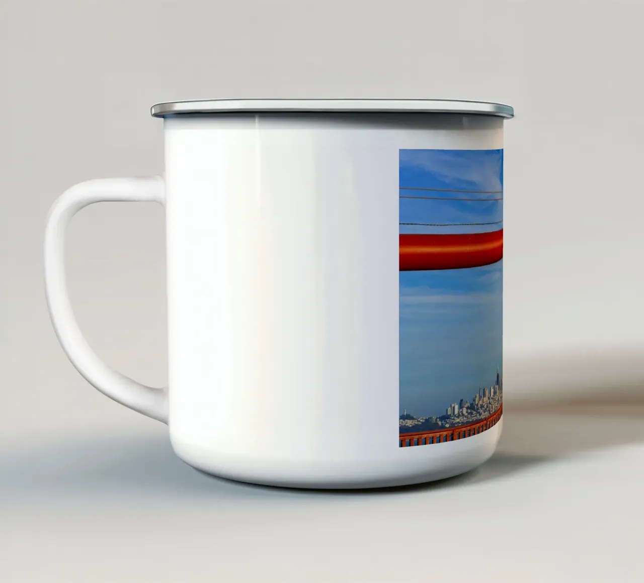 Goldan Gate bridge, San Francisco, California, USA Emaille Tasse von anderm