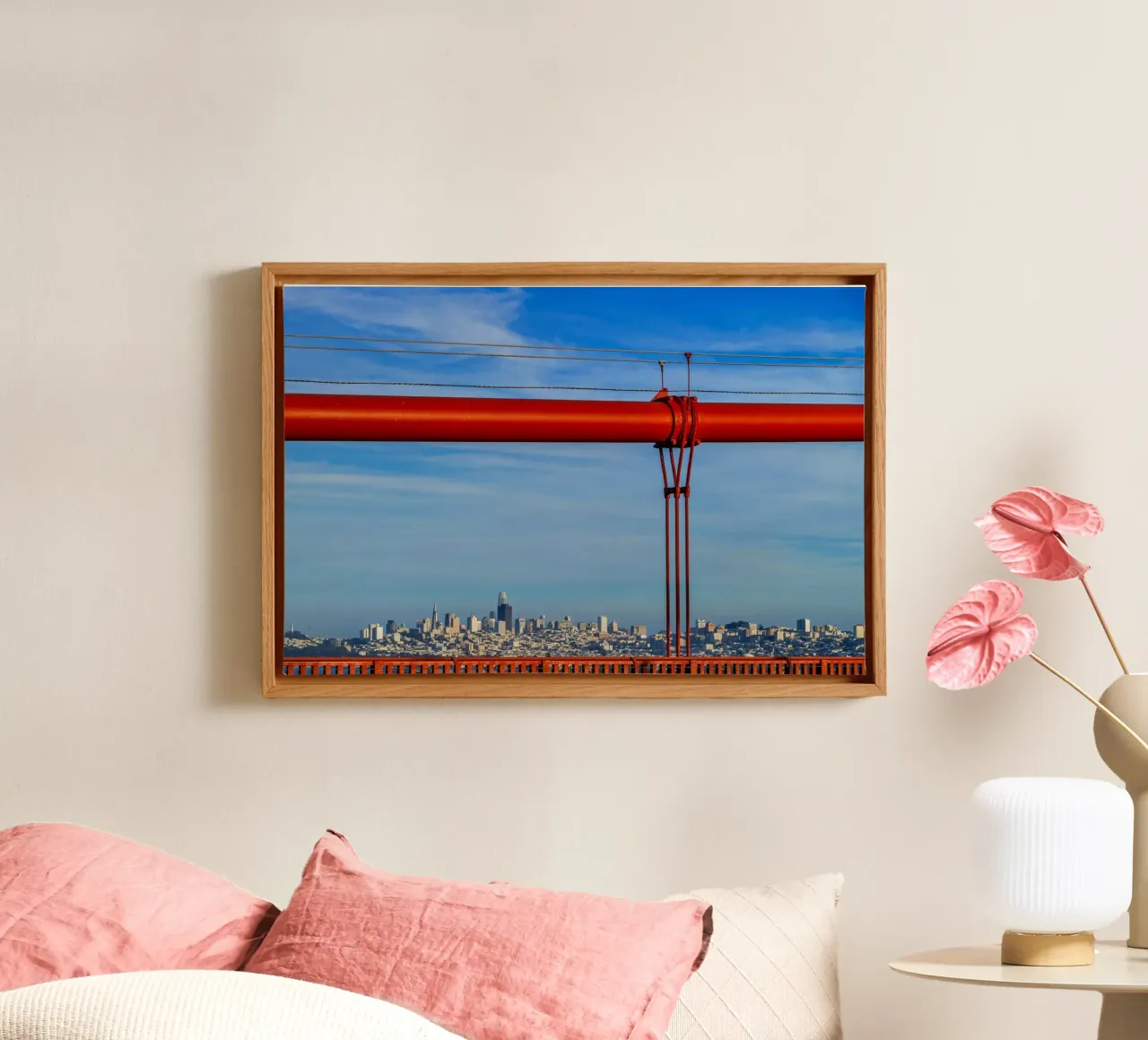 Goldan Gate bridge, San Francisco, California, USA canvas met Baklijst van anderm