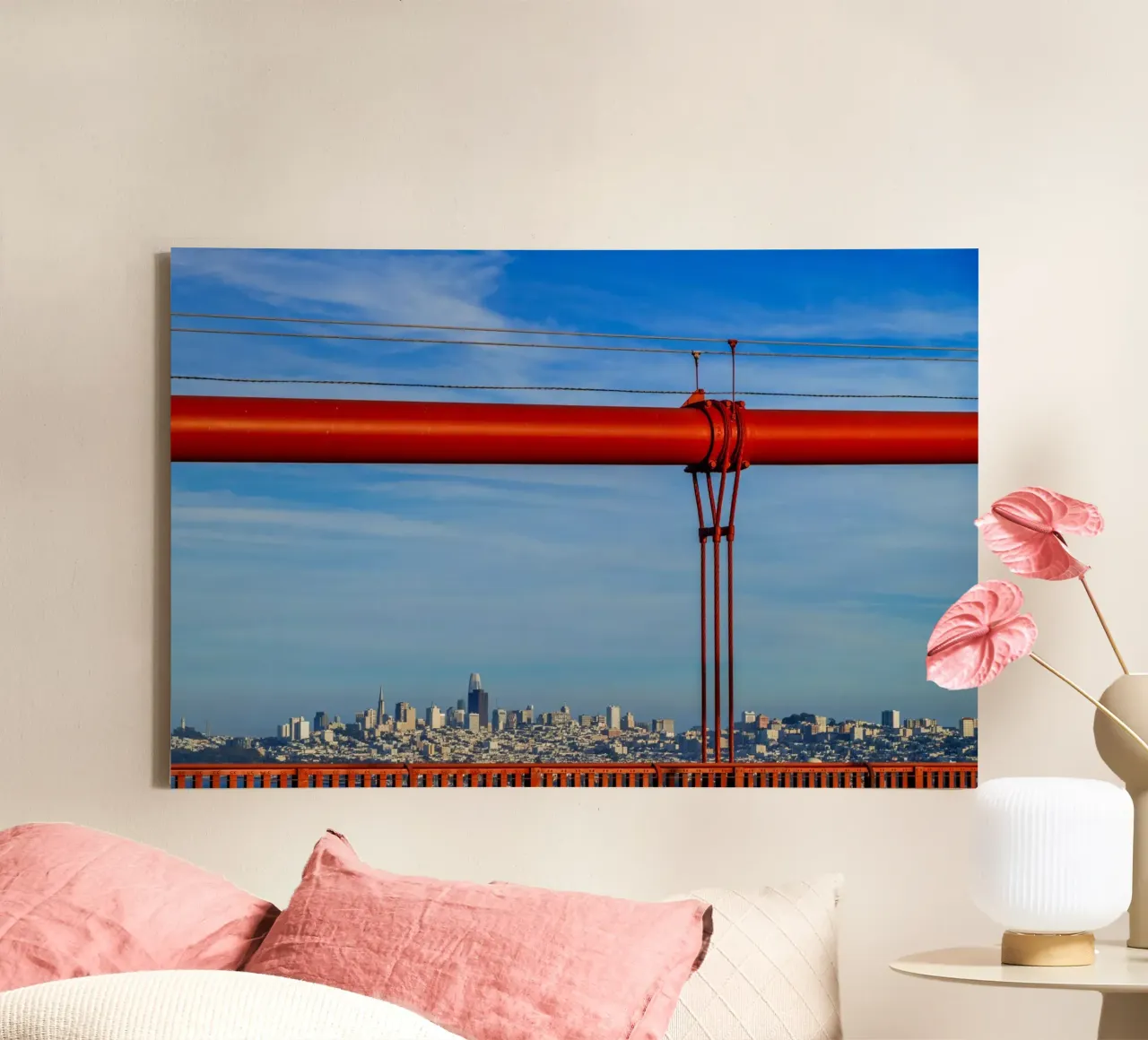 Goldan Gate bridge, San Francisco, California, USA canvas met Baklijst van anderm