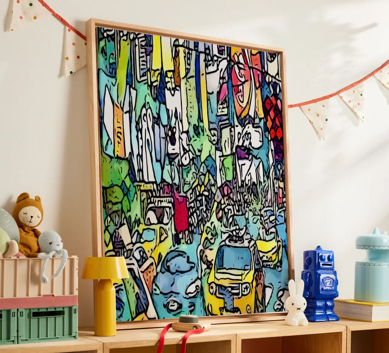 Big Apple, Motiv 7 canvas met Baklijst van ZAMART - PopArt