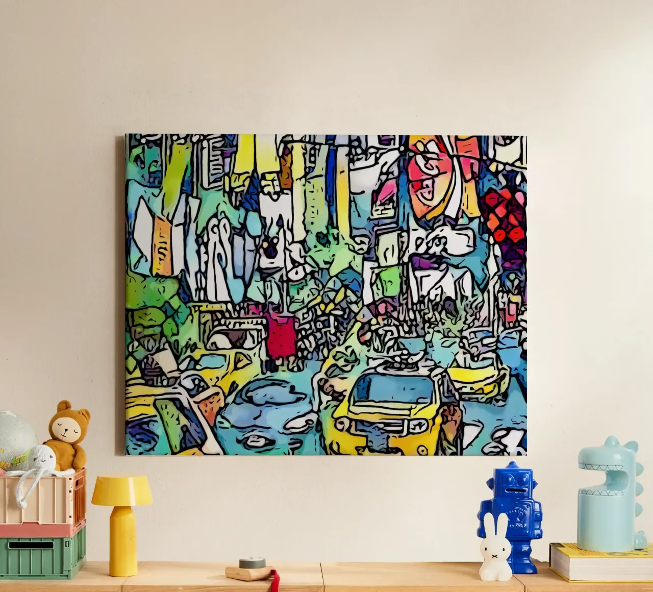 Big Apple, Motiv 7 canvas met Baklijst van ZAMART - PopArt