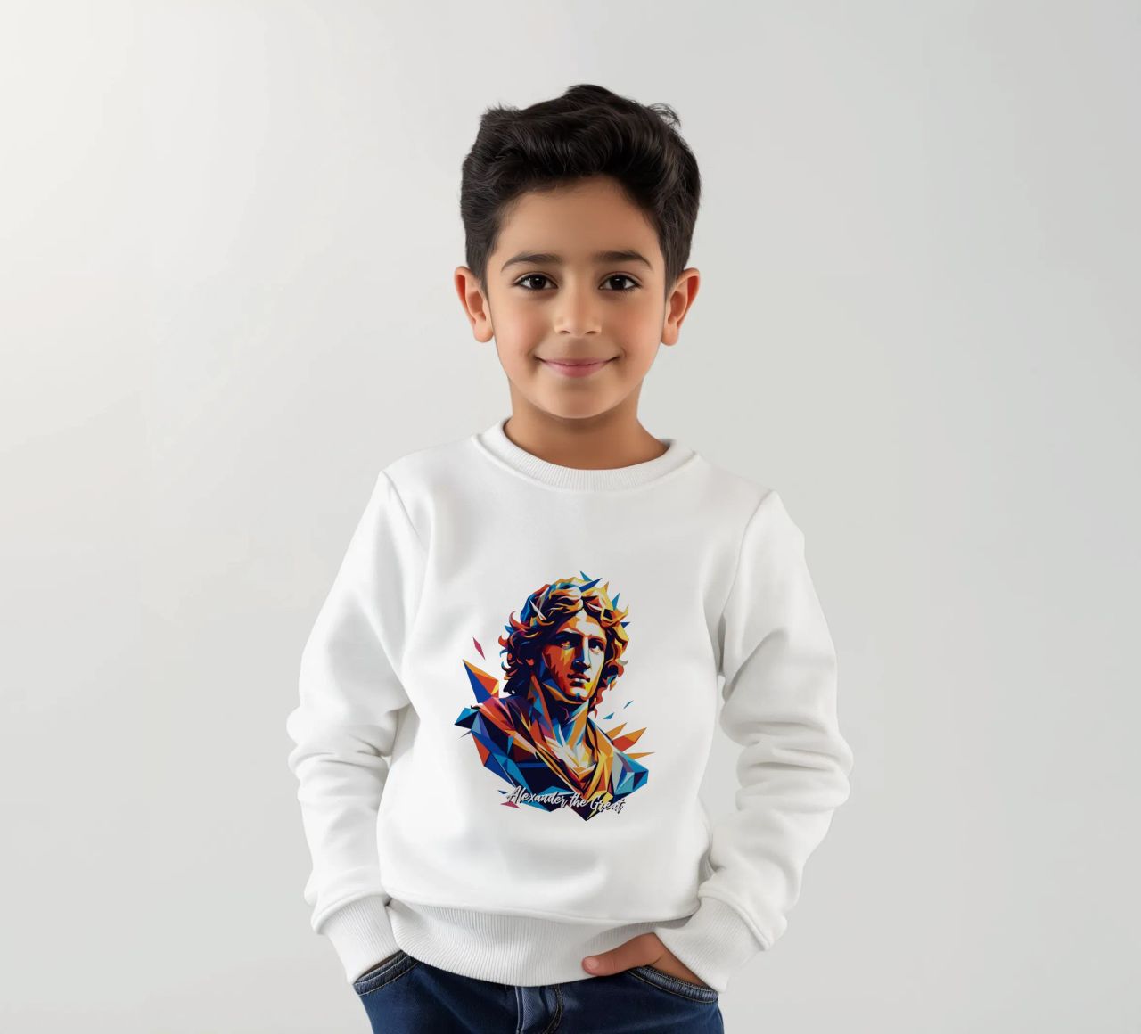 Alexander the Great in WPAP Pop Art felpa bambino da vectorartnesia
