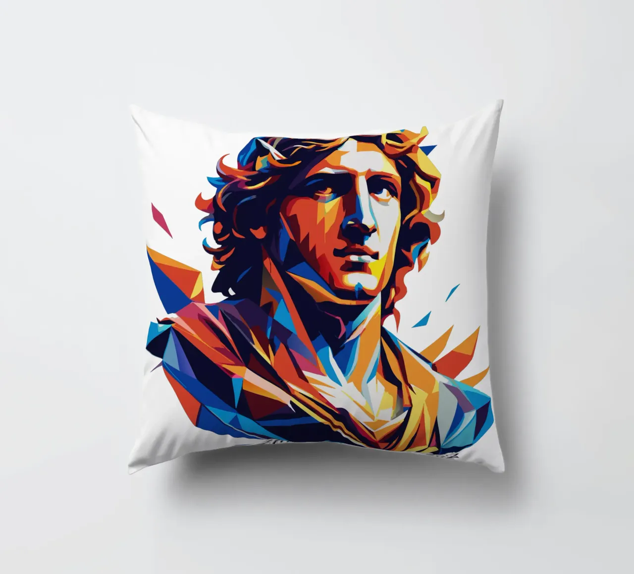 Alexander the Great in WPAP Pop Art cuscino da vectorartnesia