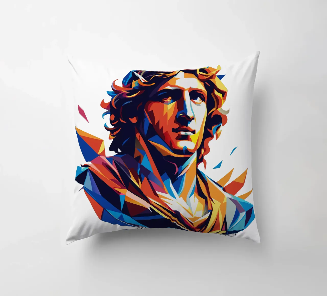 Alexander the Great in WPAP Pop Art cuscino da vectorartnesia
