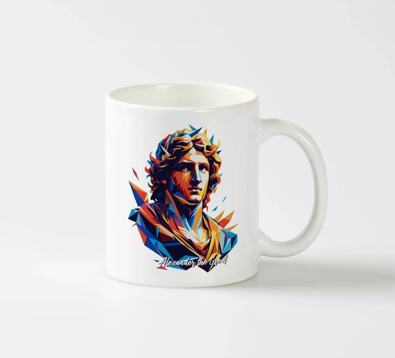 Alexander the Great in WPAP Pop Art Keramik Tasse von vectorartnesia