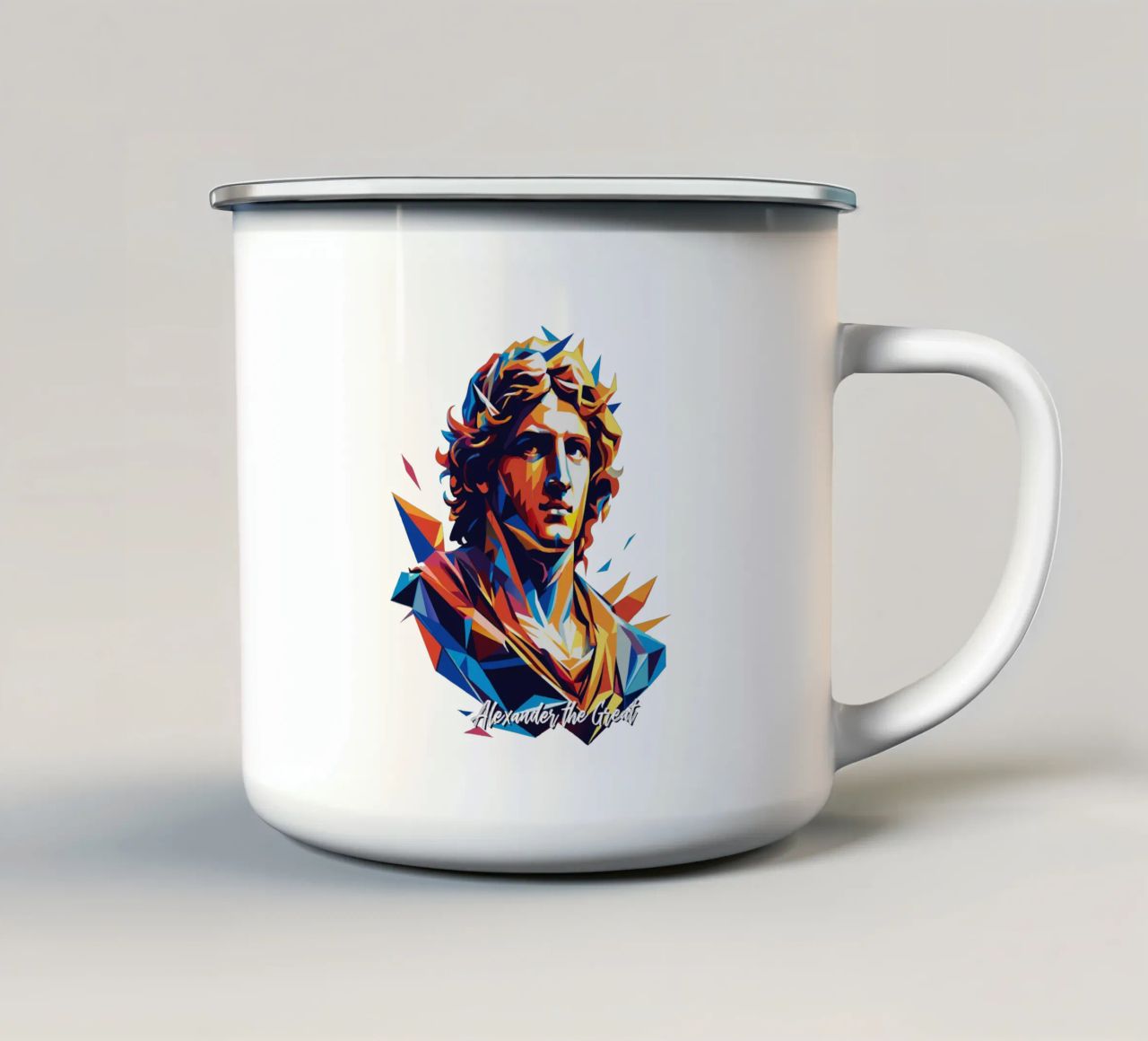 Alexander the Great in WPAP Pop Art tazza in smalto da vectorartnesia