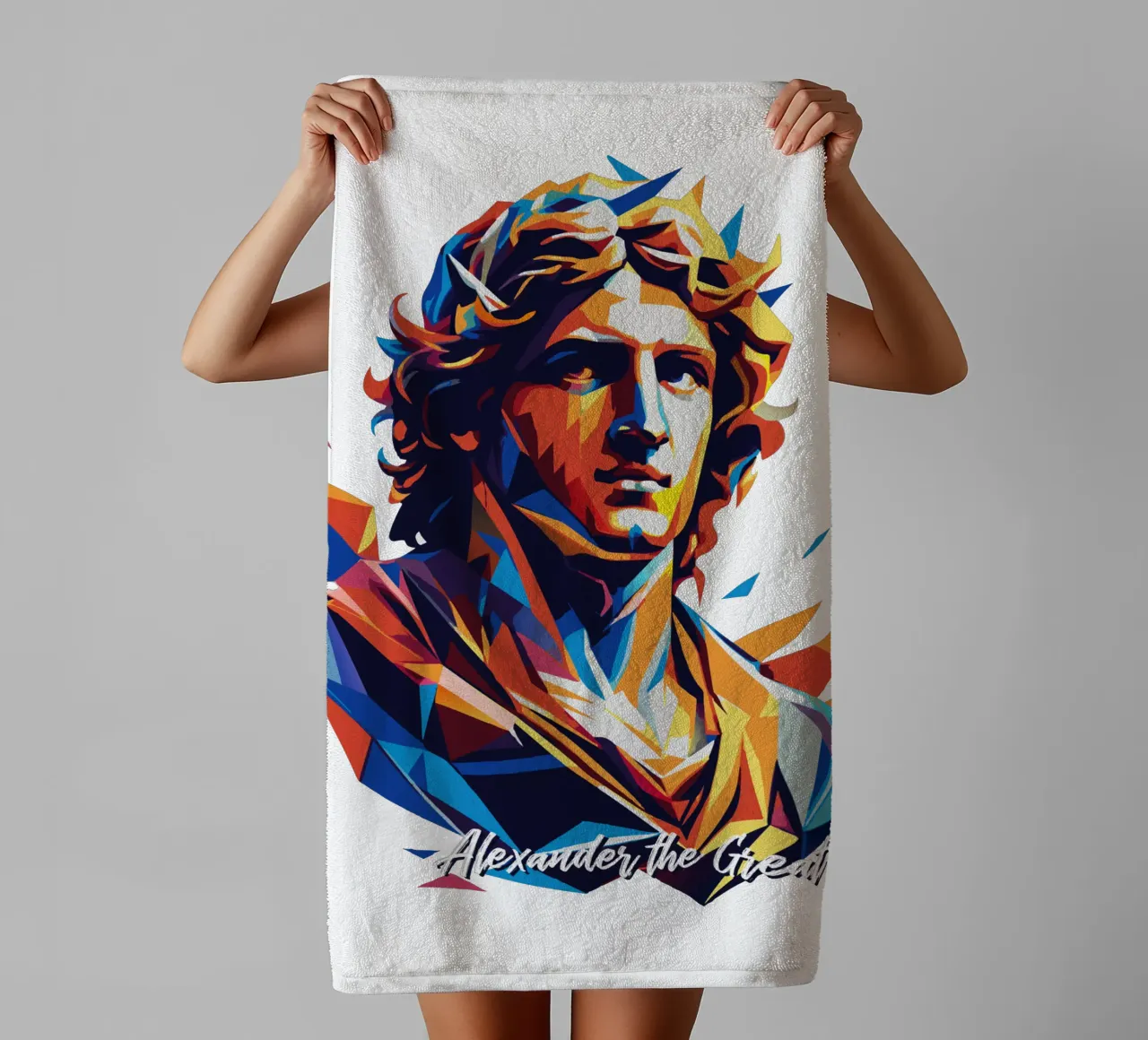 Alexander the Great in WPAP Pop Art asciugamano da bagno da vectorartnesia