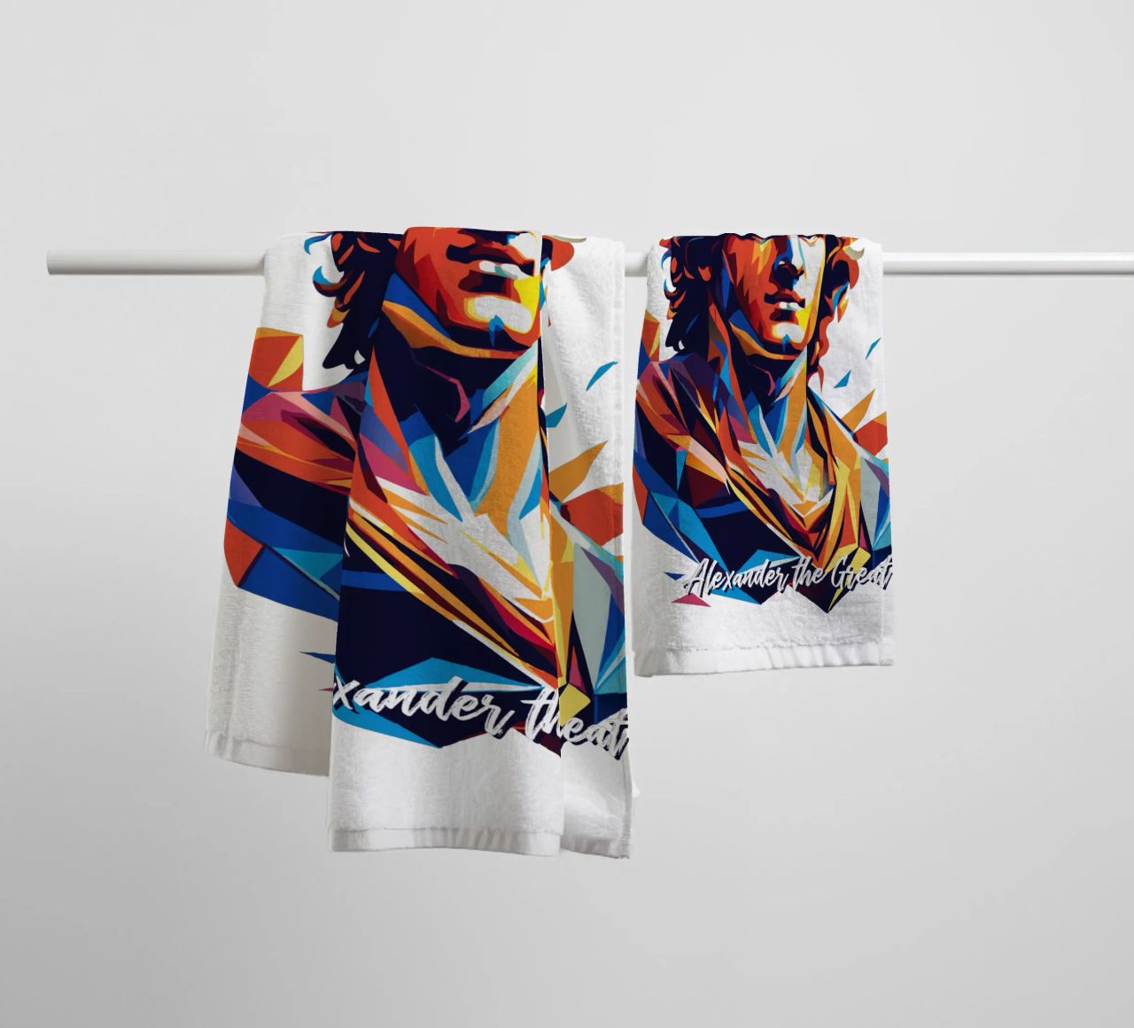 Alexander the Great in WPAP Pop Art asciugamano da bagno da vectorartnesia