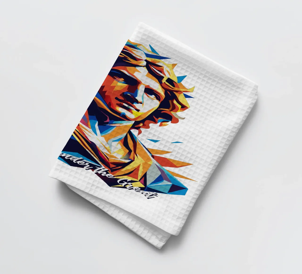 Alexander the Great in WPAP Pop Art torchon de vectorartnesia