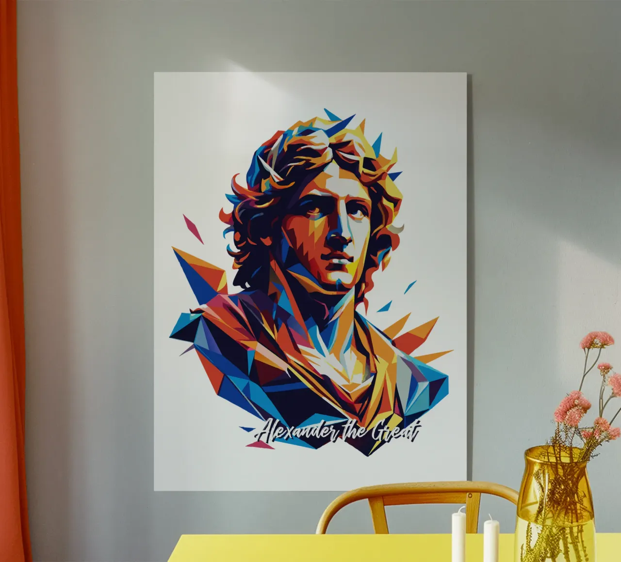 Alexander the Great in WPAP Pop Art metacrilato de vectorartnesia