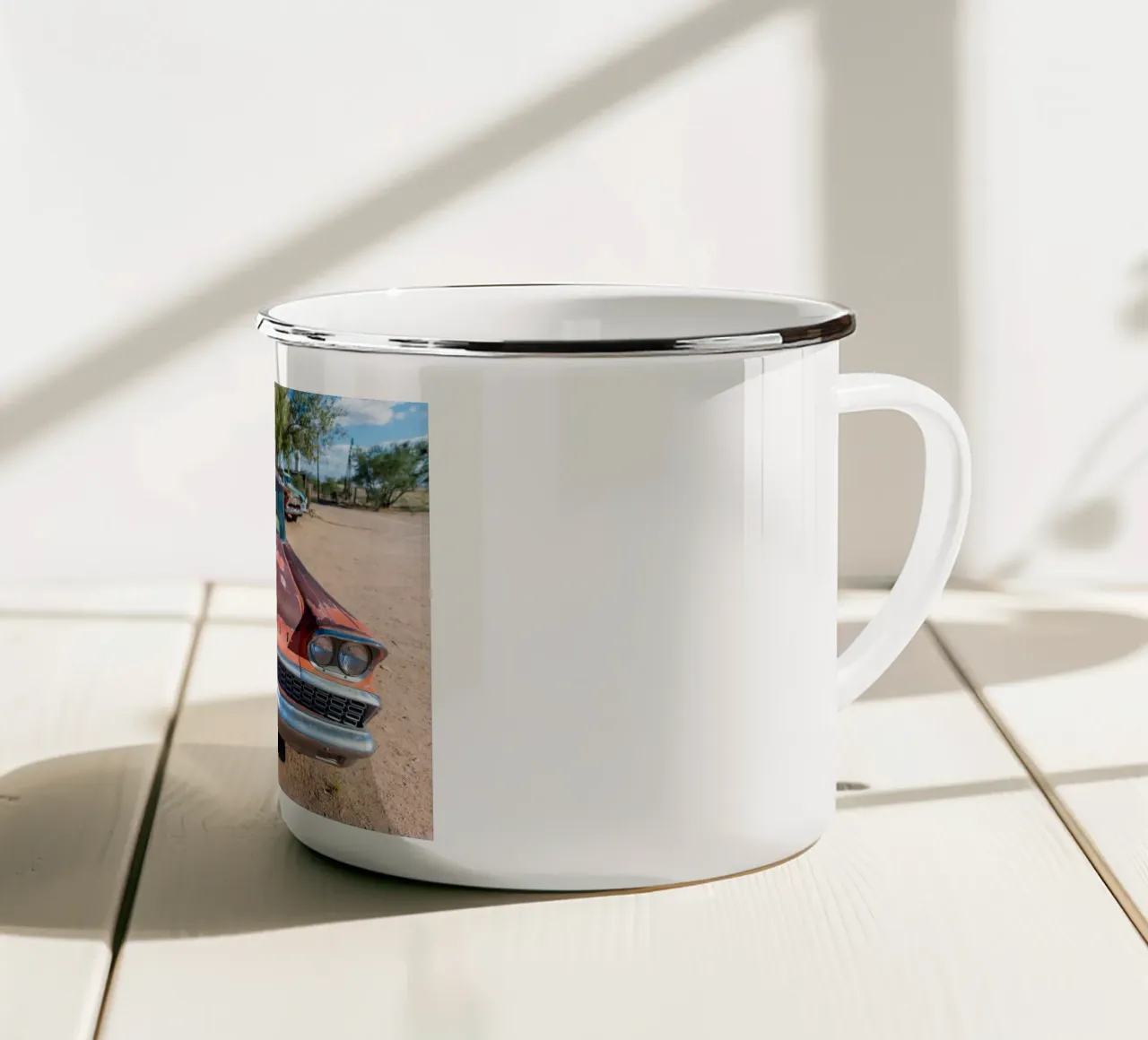Old american car tazza in smalto da anderm