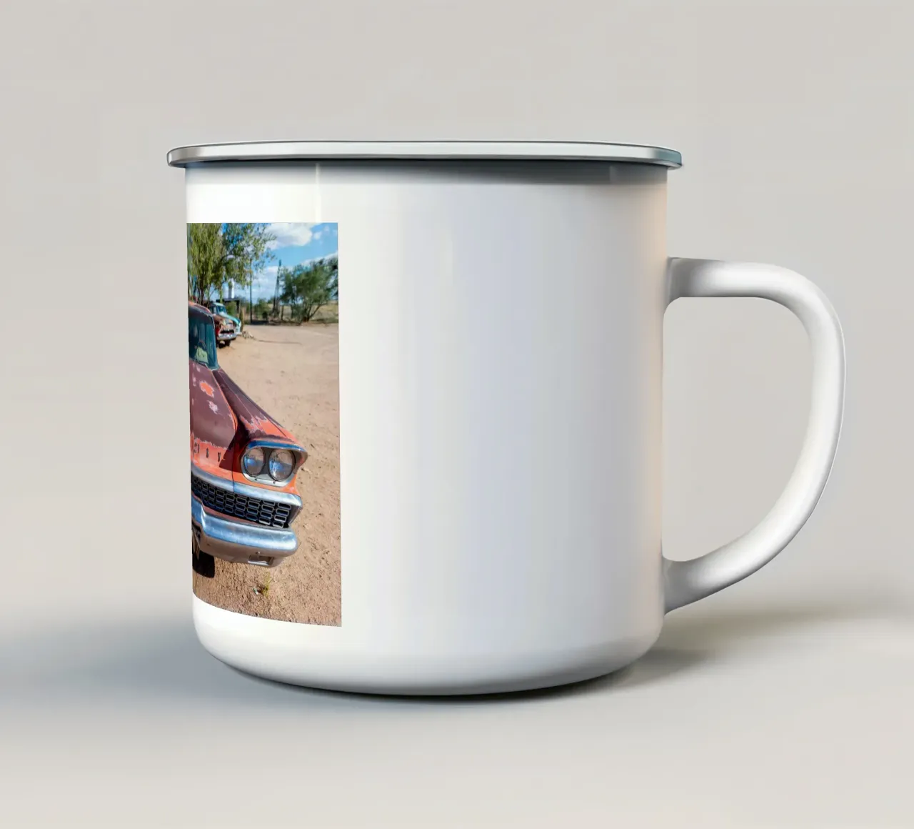 Old american car tazza in smalto da anderm