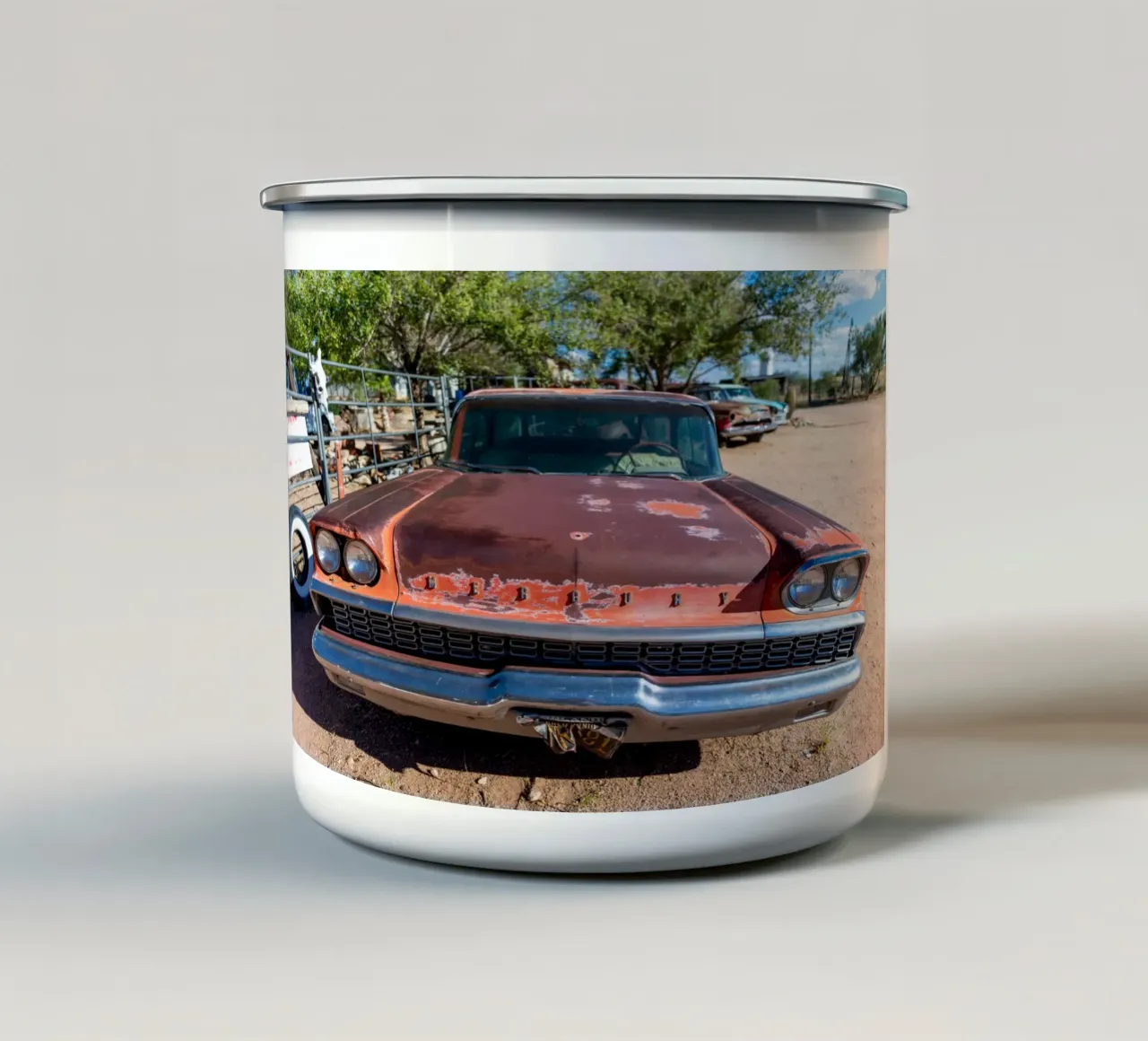 Old american car tazza in smalto da anderm