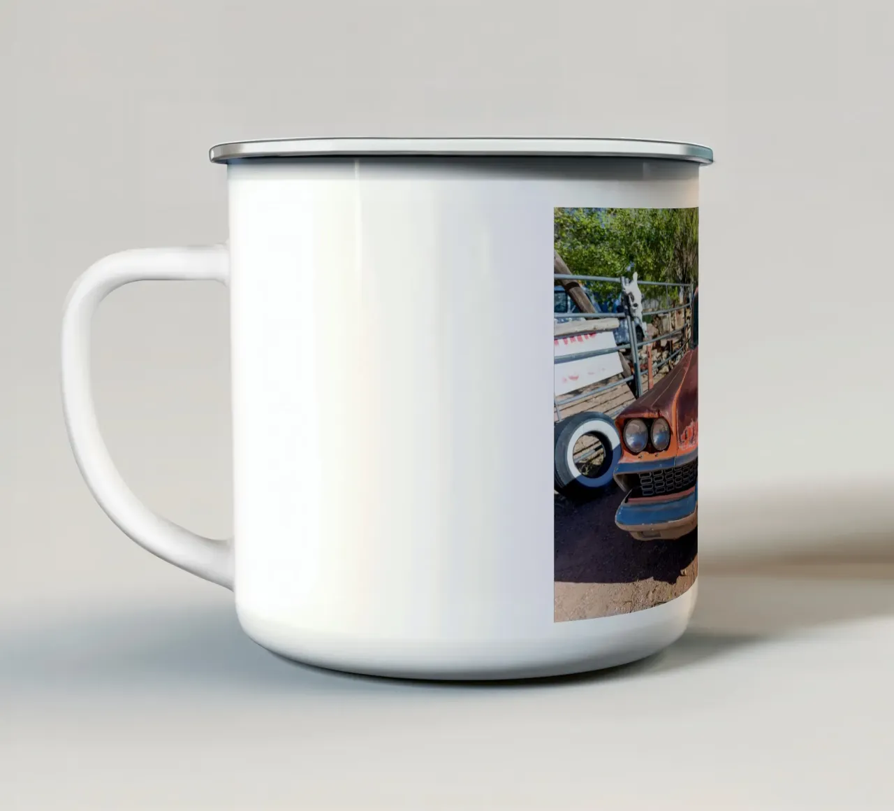 Old american car tazza in smalto da anderm