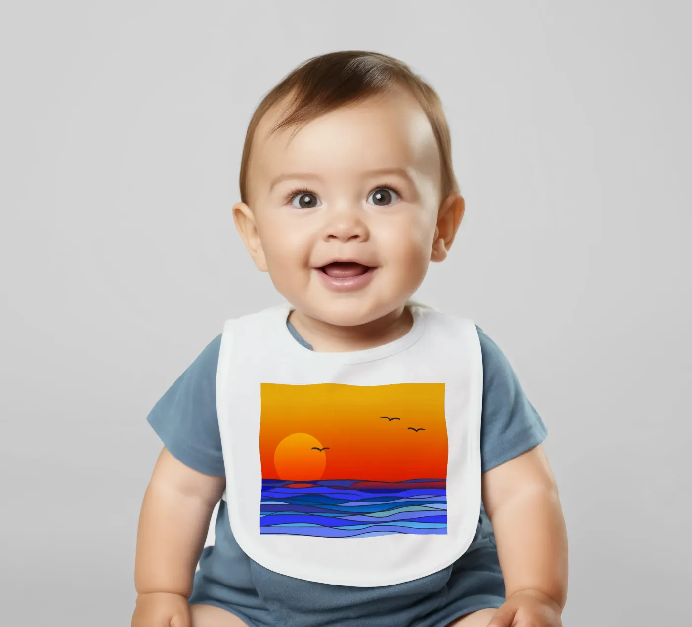 zonsondergang baby slabbetje van Atteloi Art