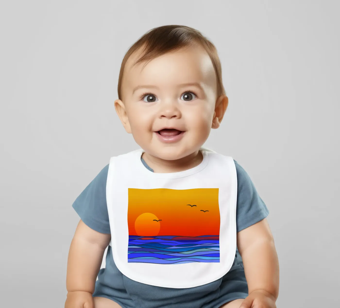 zonsondergang baby slabbetje van Atteloi Art