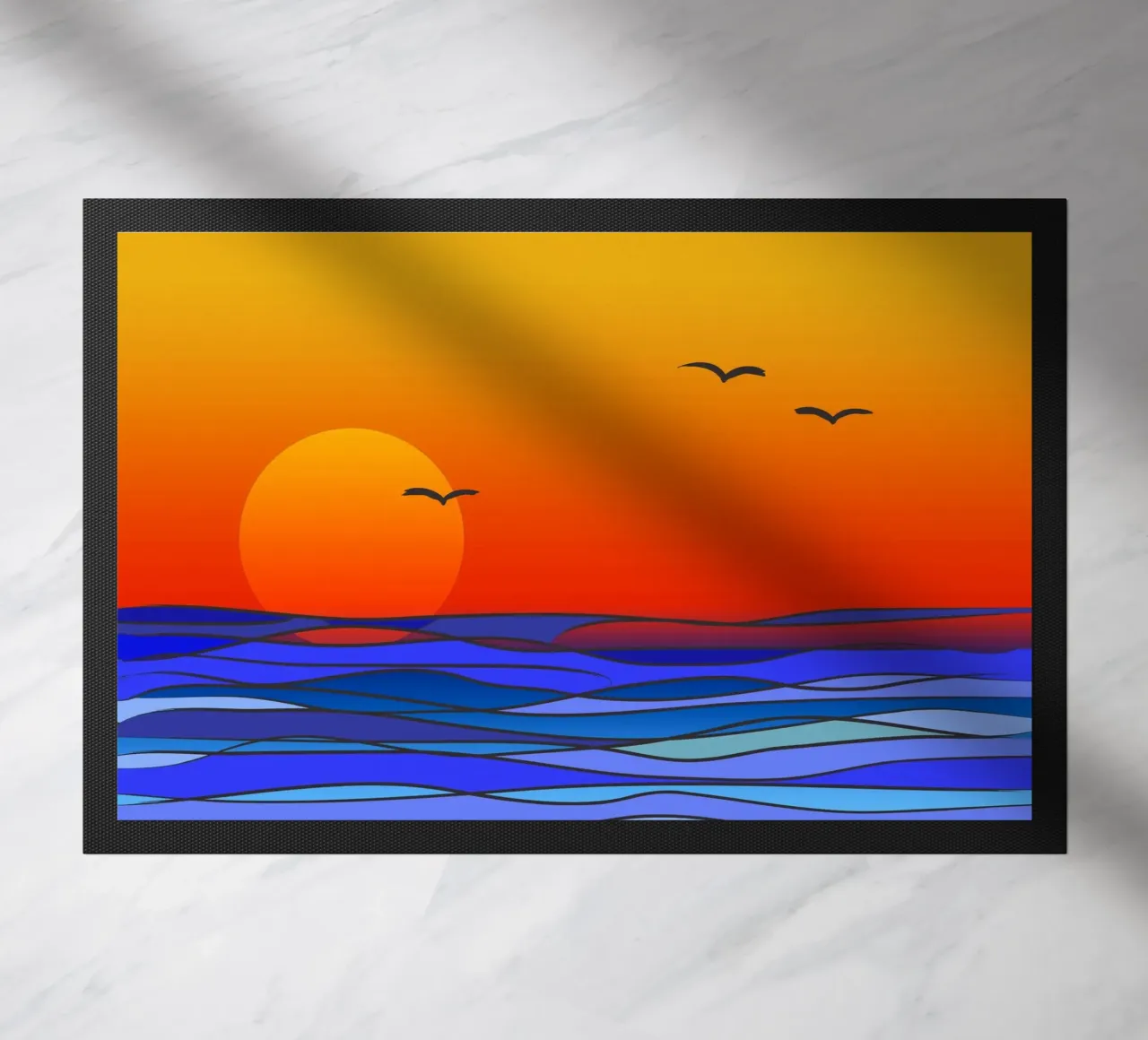 sunset doormat by Atteloi Art