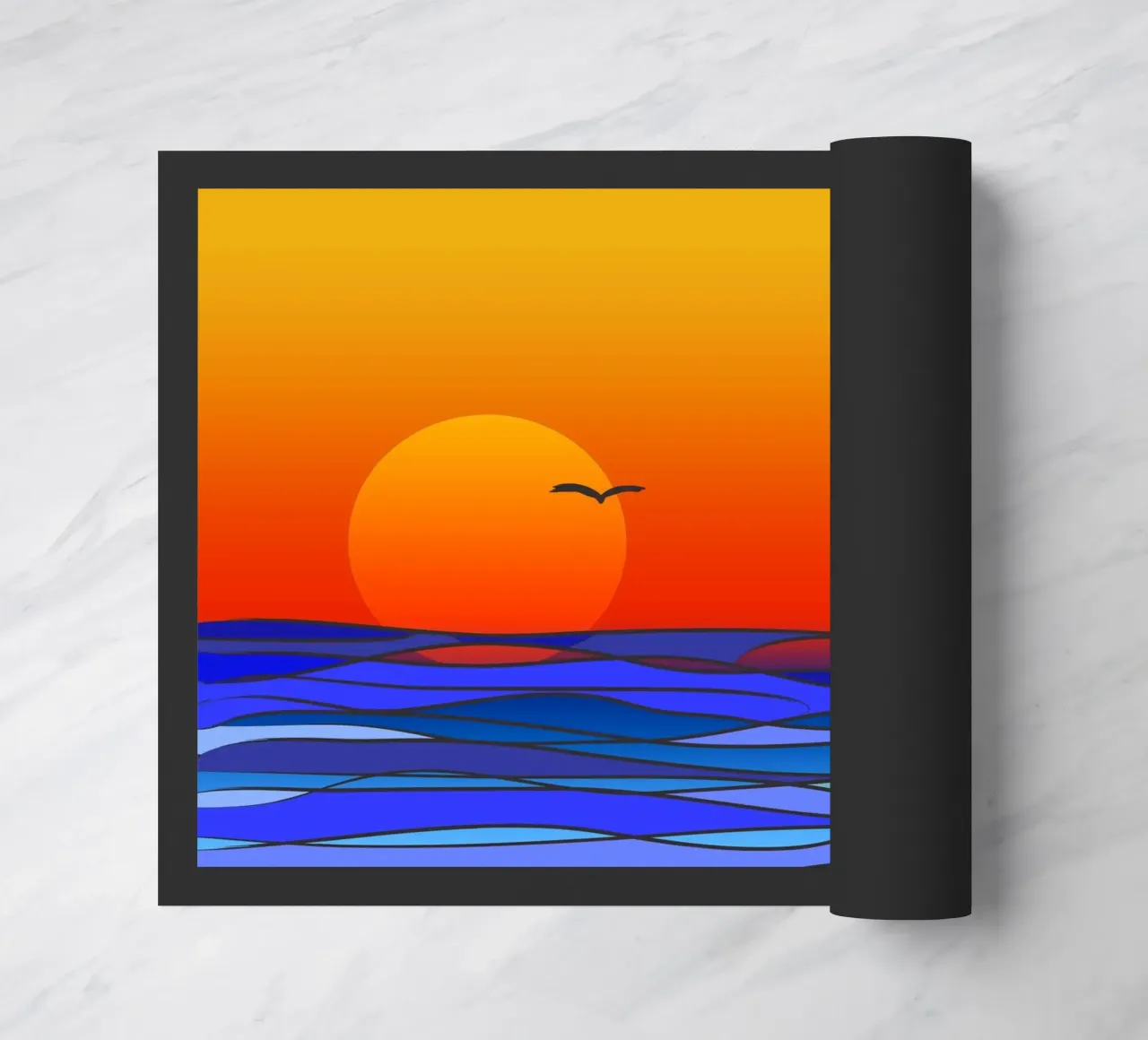 sunset doormat by Atteloi Art