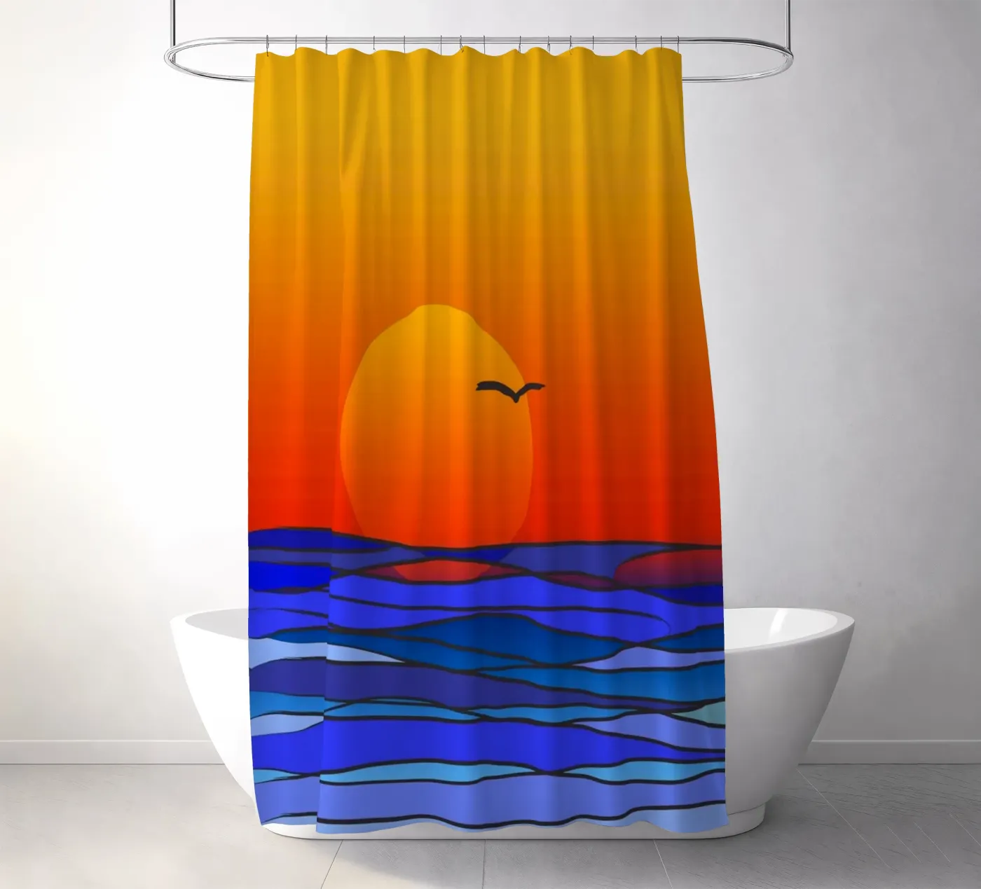 zonsondergang douchegordijn van Atteloi Art