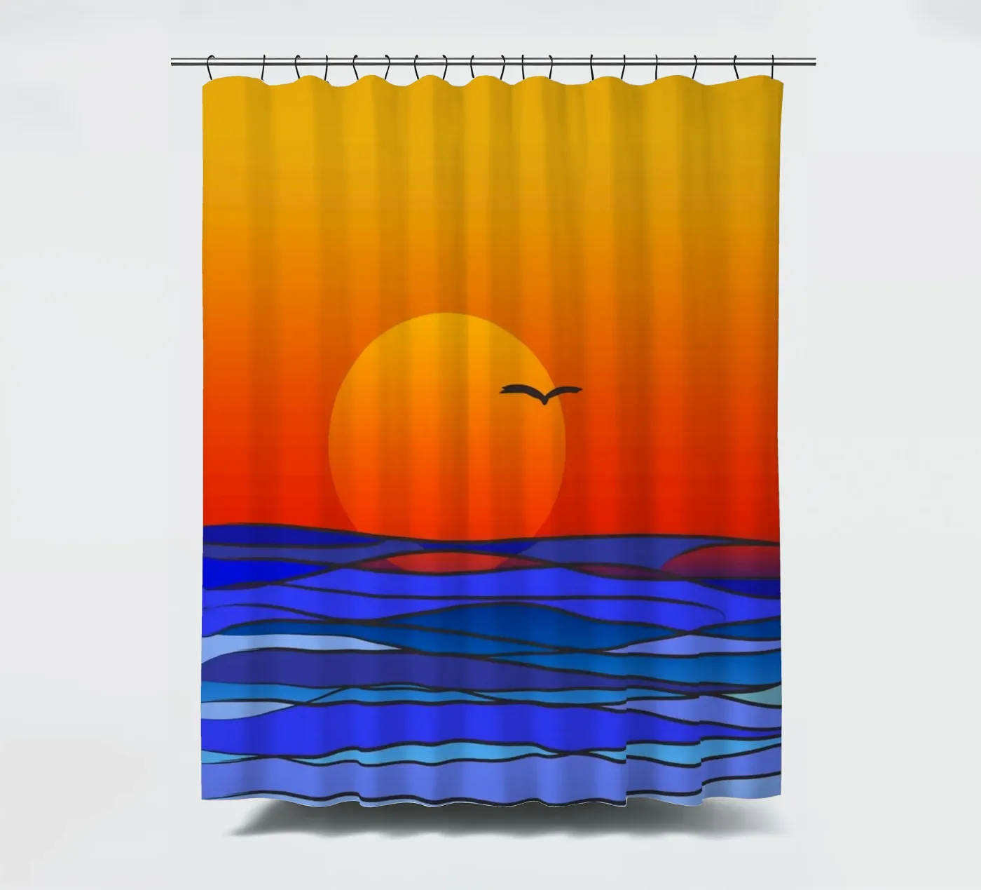 zonsondergang douchegordijn van Atteloi Art