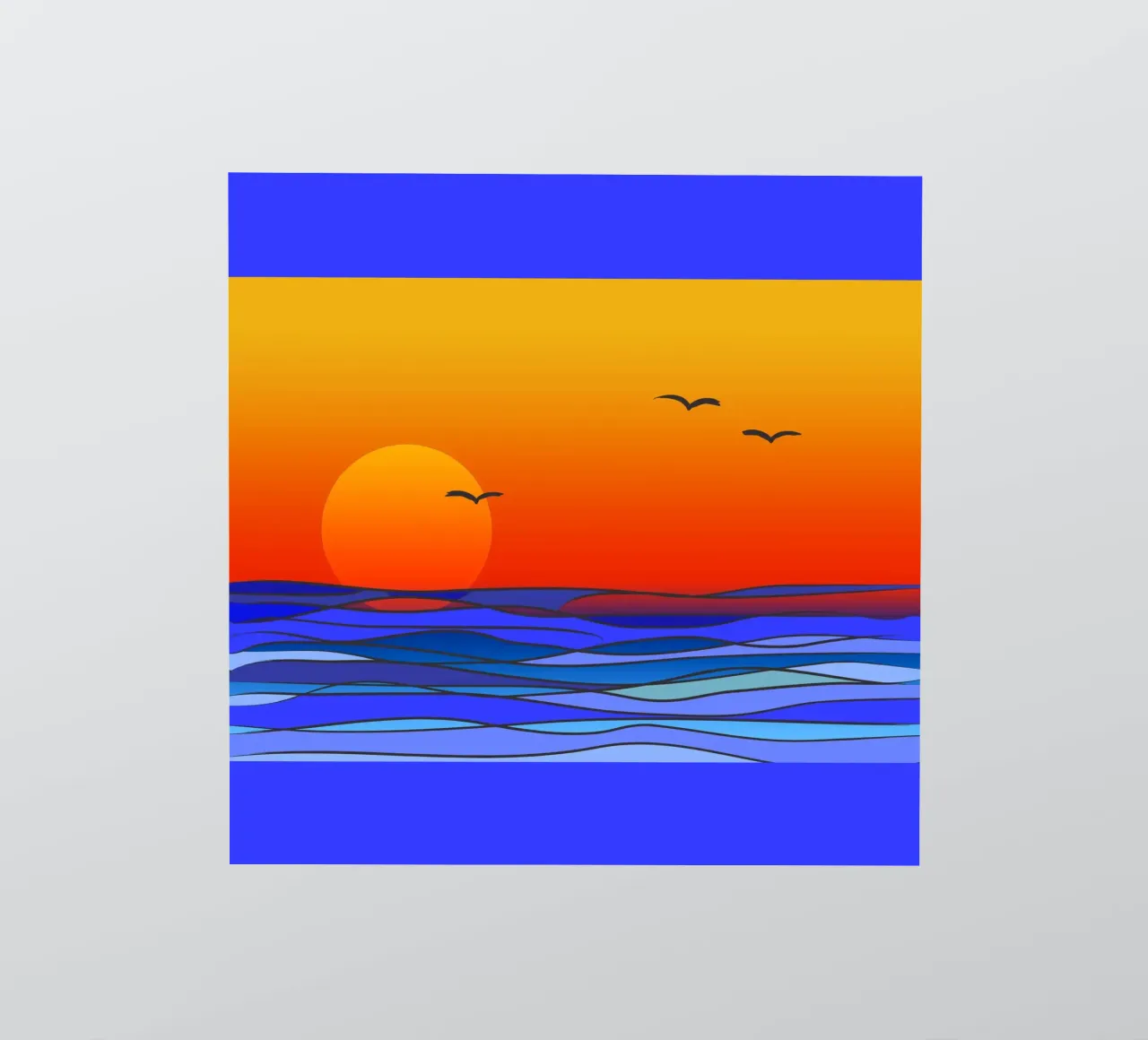 sunset sticker by Atteloi Art